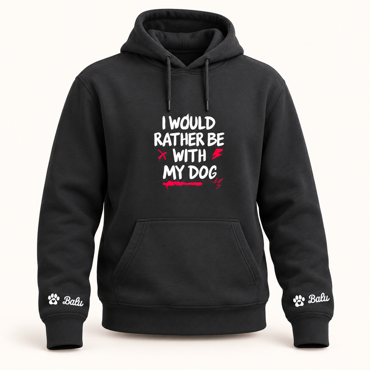 Hoodie personalisiert - rather be with my dog