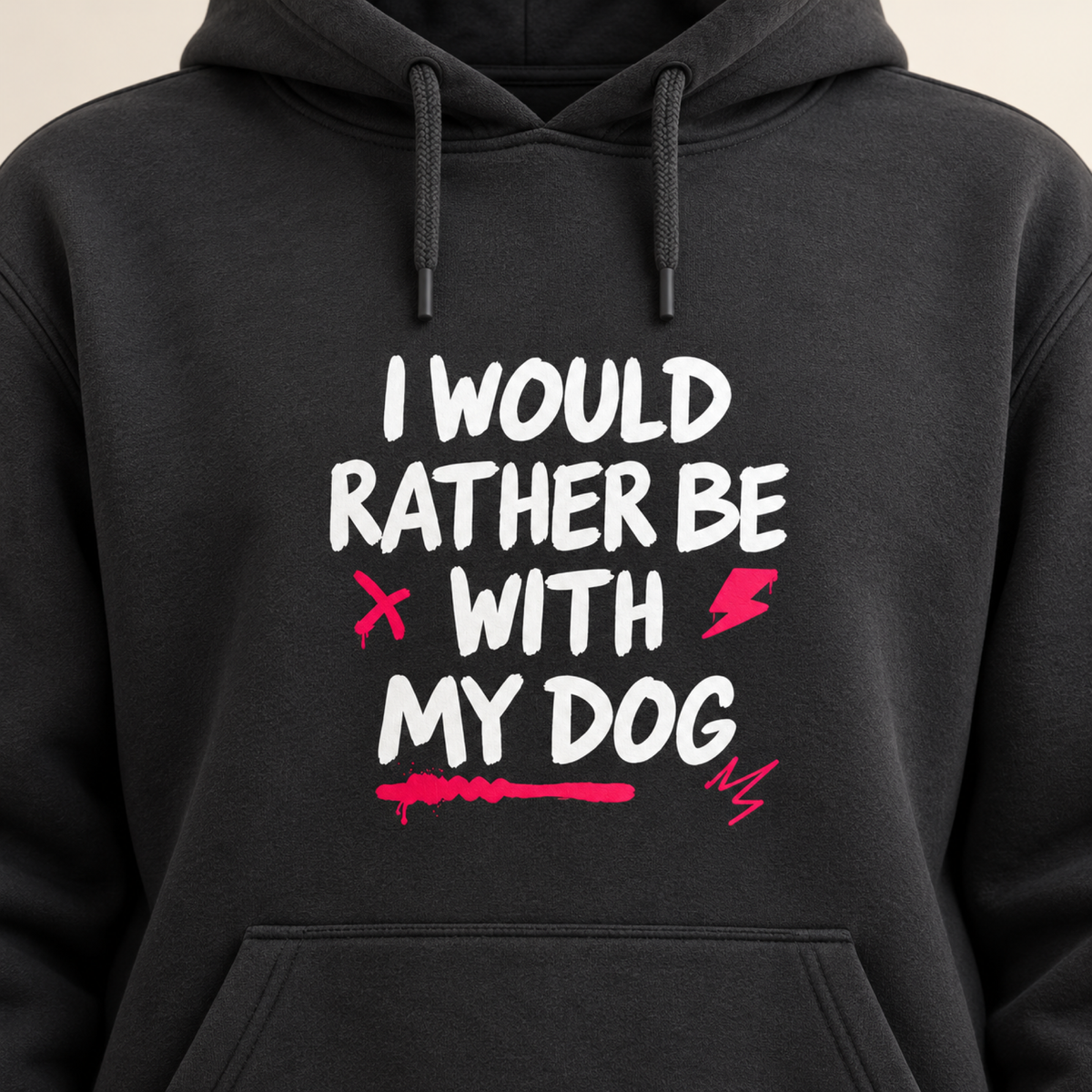 Hoodie personalisiert - rather be with my dog