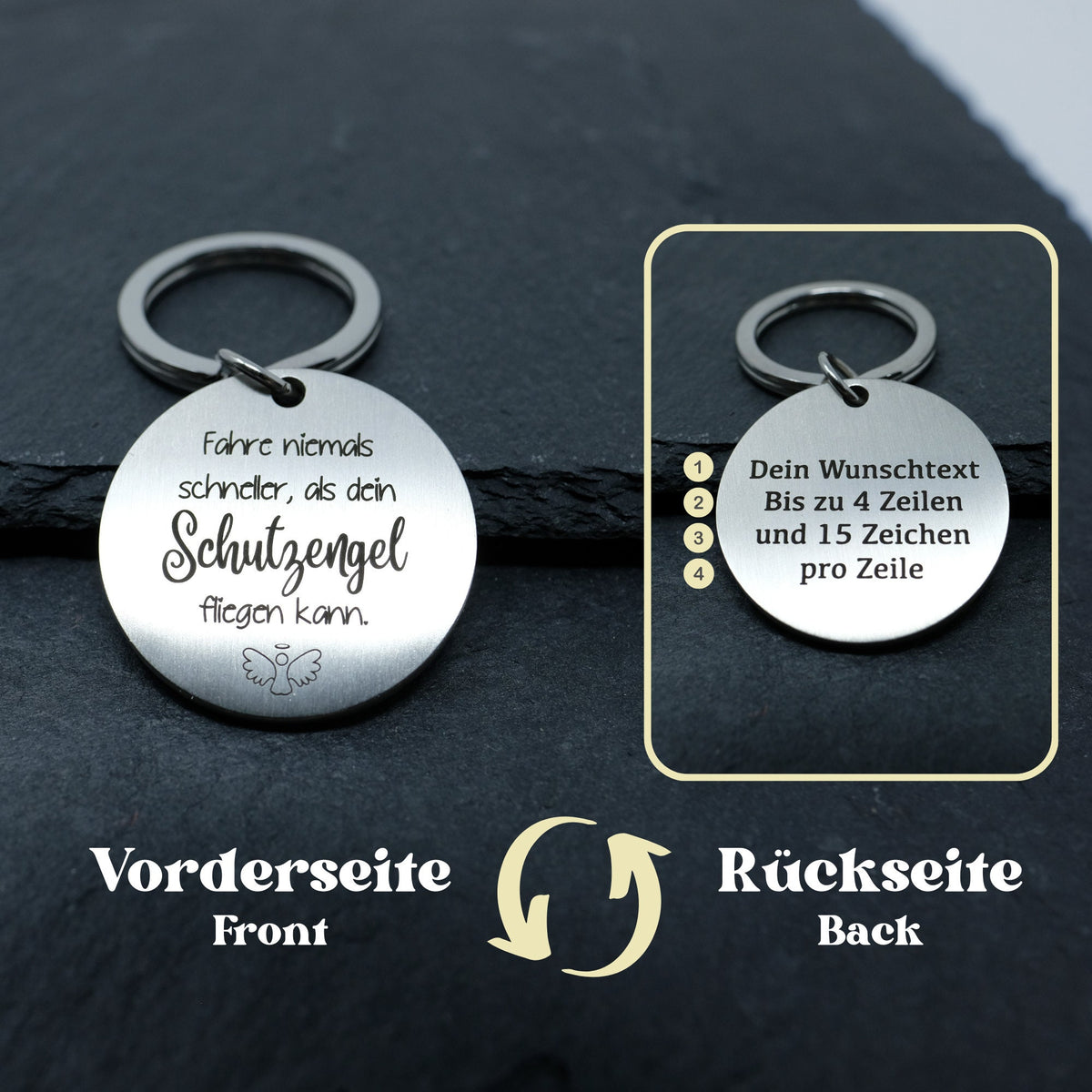 Schlüsselanhänger rund | Schutzengel
