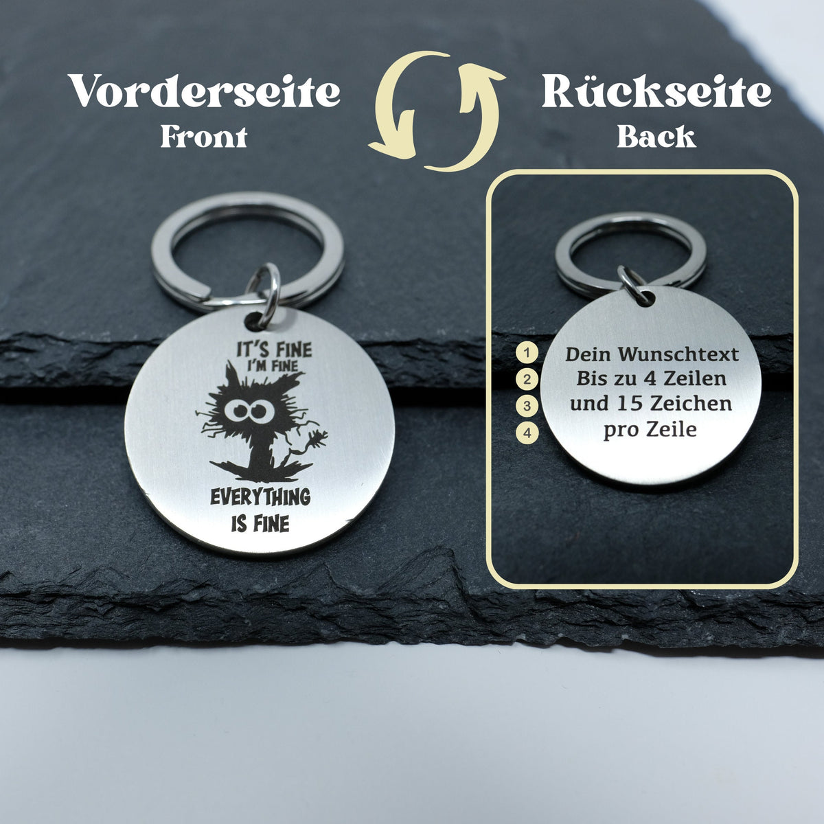 Schlüsselanhänger personalisiert - I am fine
