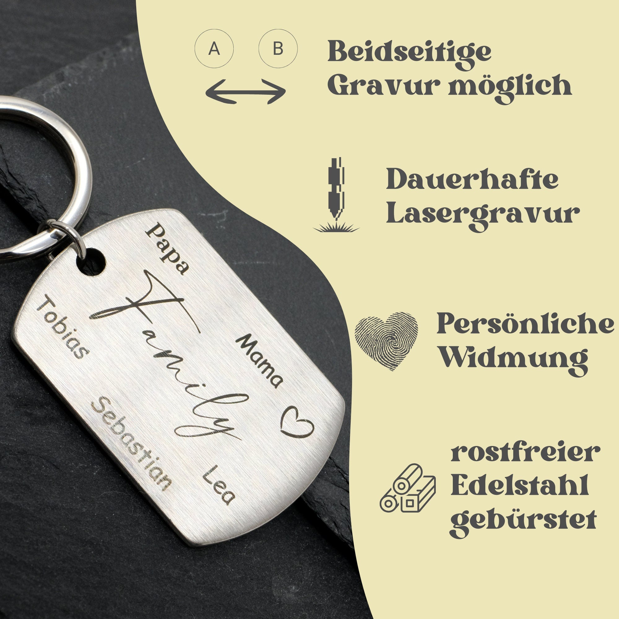 Schlüsselanhänger Dog Tag | Family