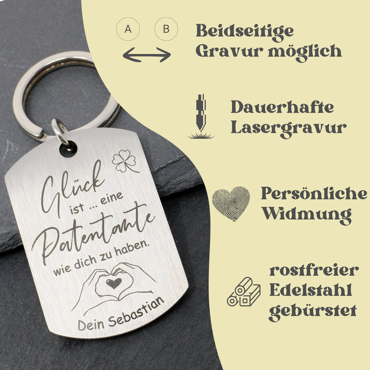 Schlüsselanhänger Dog Tag | Patentante