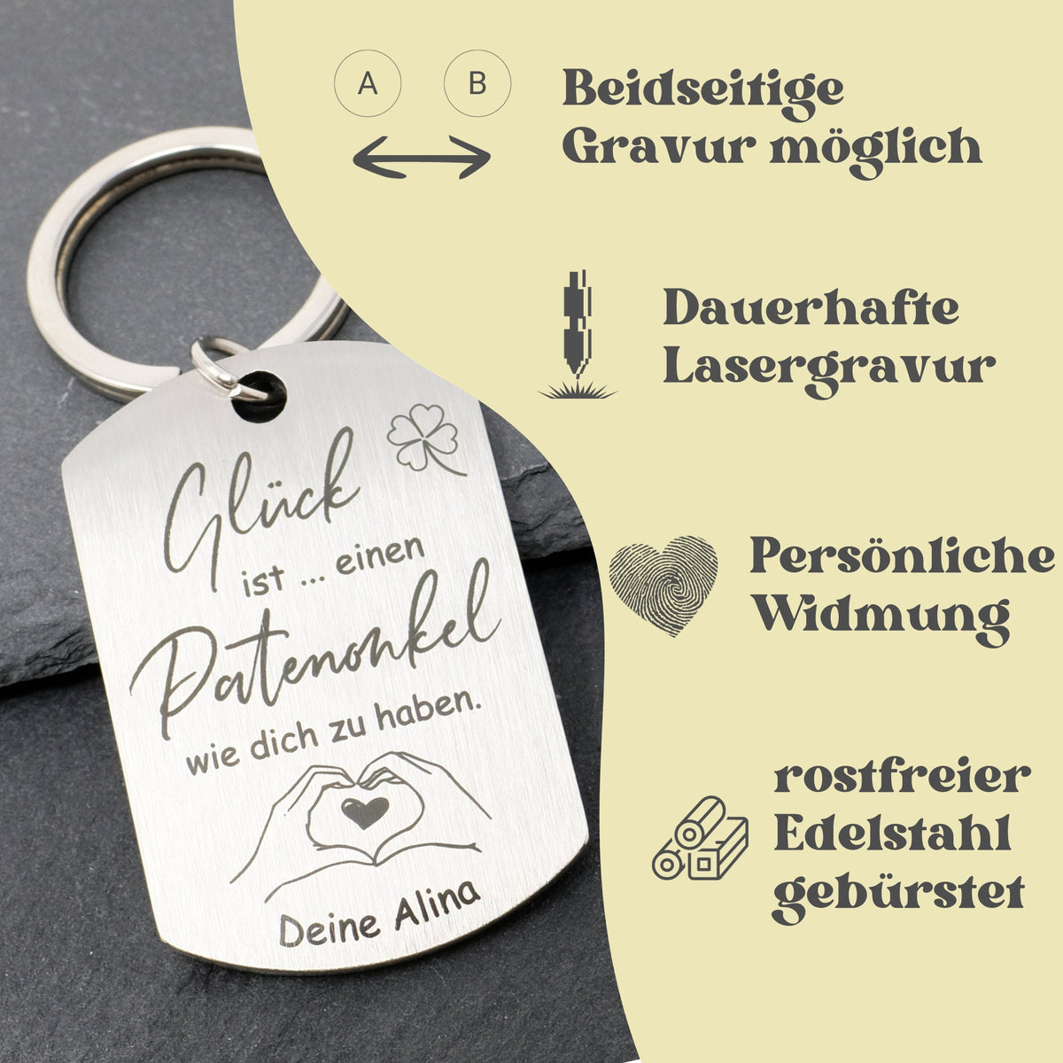 Schlüsselanhänger Dog Tag | Patenonkel