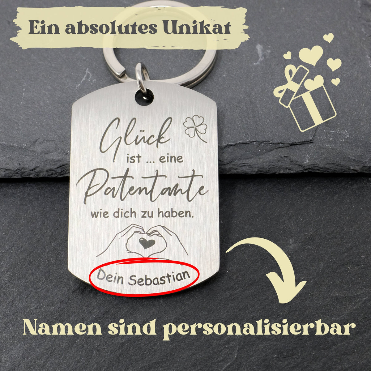 Schlüsselanhänger Dog Tag | Patentante