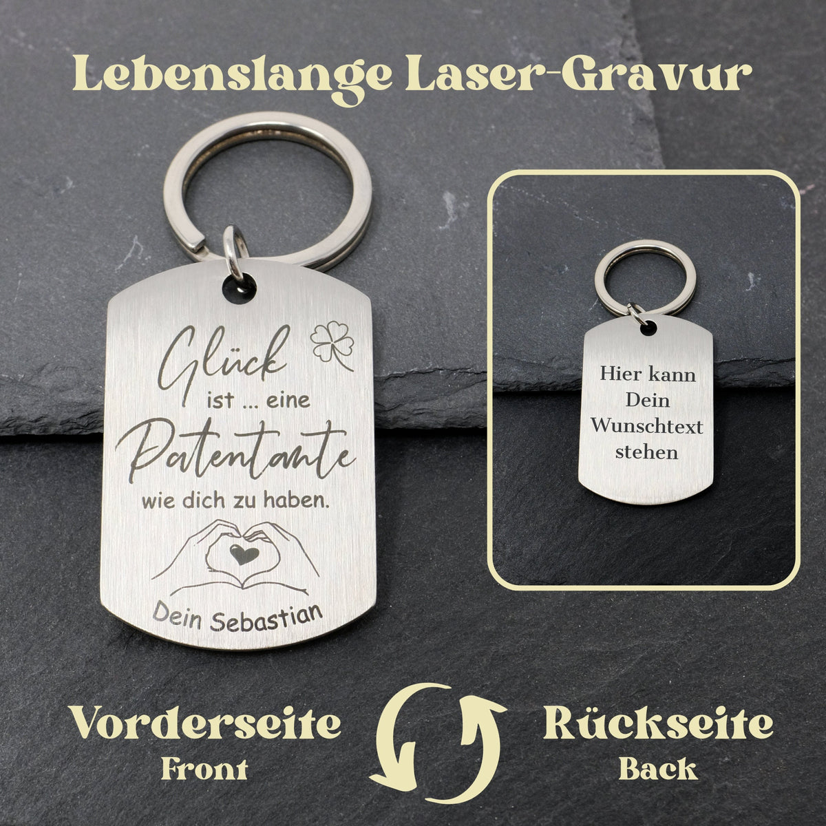 Schlüsselanhänger Dog Tag | Patentante
