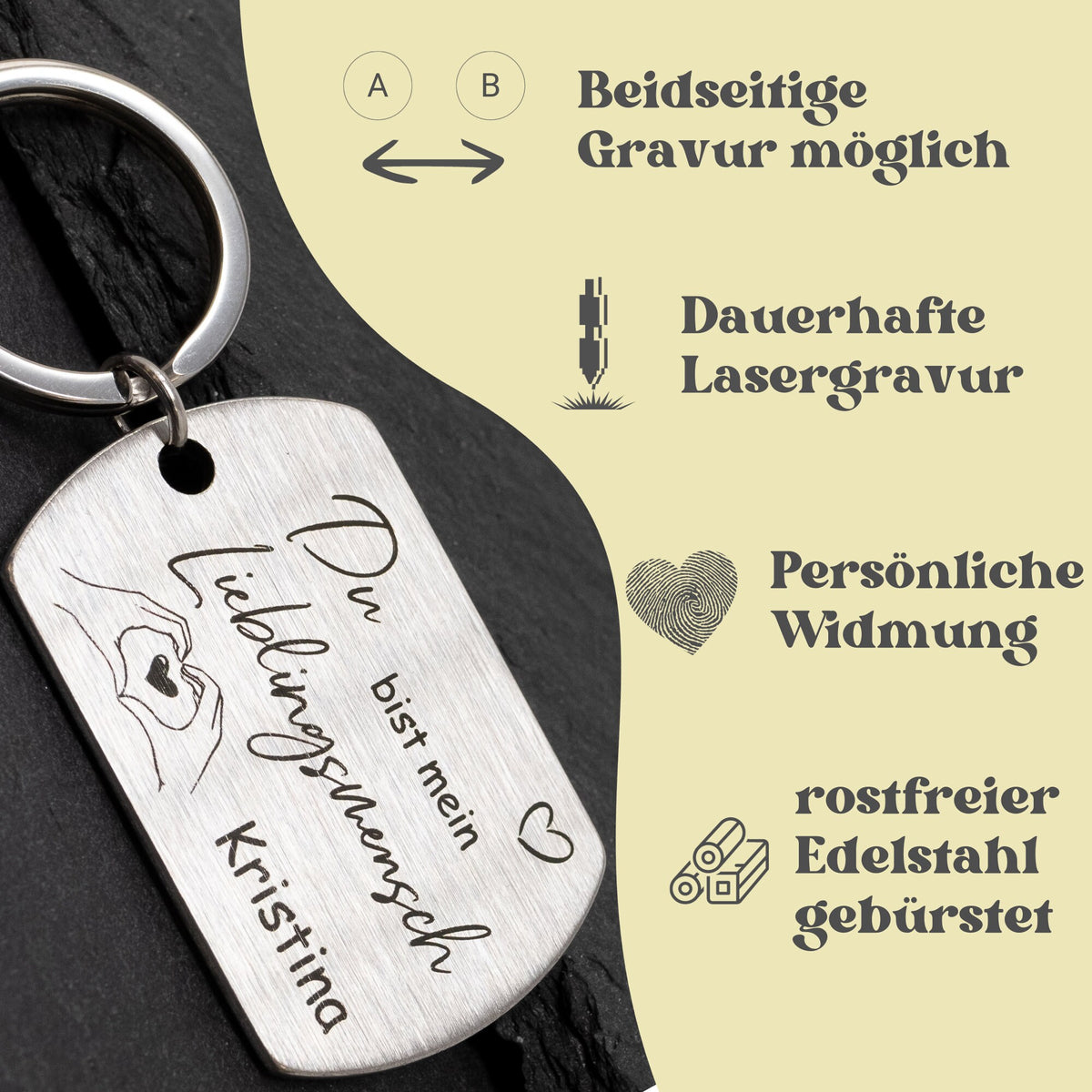 Schlüsselanhänger Dog Tag | Lieblingsmensch
