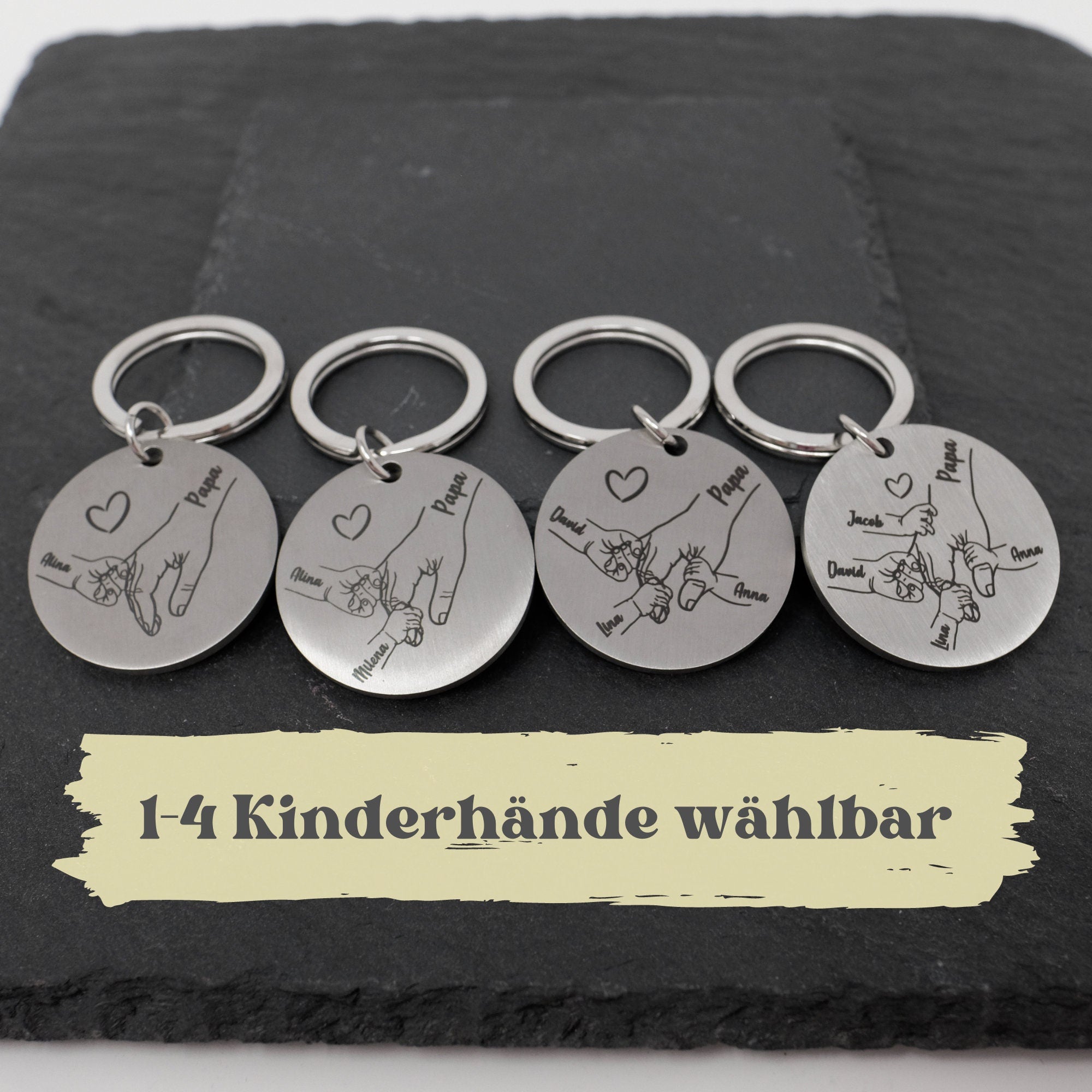 Schlüsselanhänger personalisiert - Kinderhände (1-4 Hände)
