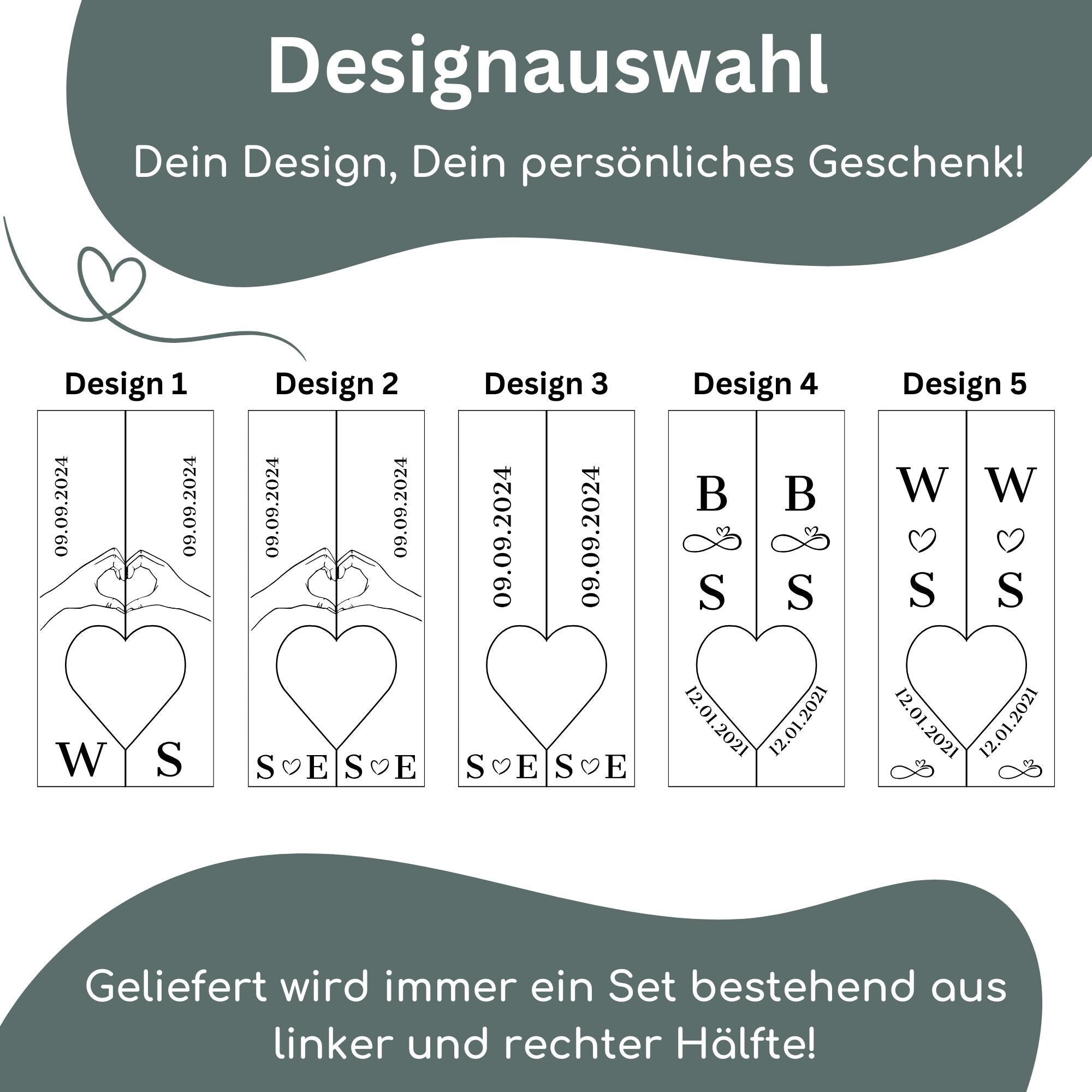 Personalisierter Schlüsselanhänger für Paare | Partner Schlüsselanhänger im 2er Set | Geschenk zum Valentinstag oder Jahrestag