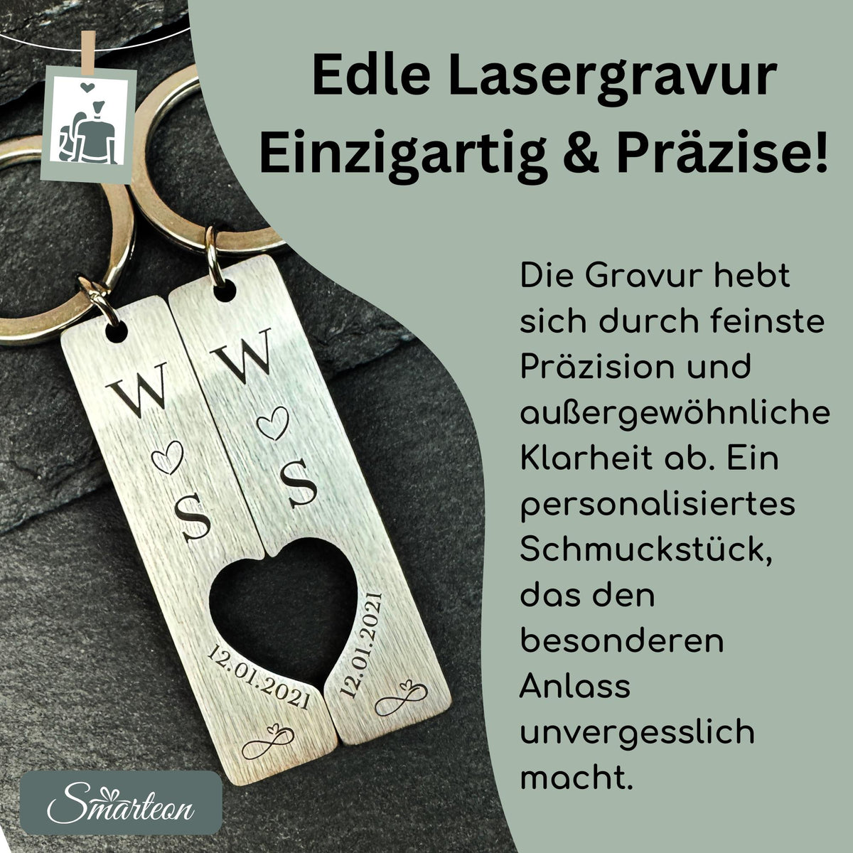 Personalisierter Schlüsselanhänger für Paare
