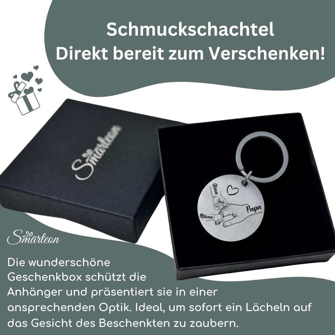Schlüsselanhänger Papa mit Kindern (1-4 Hände)
