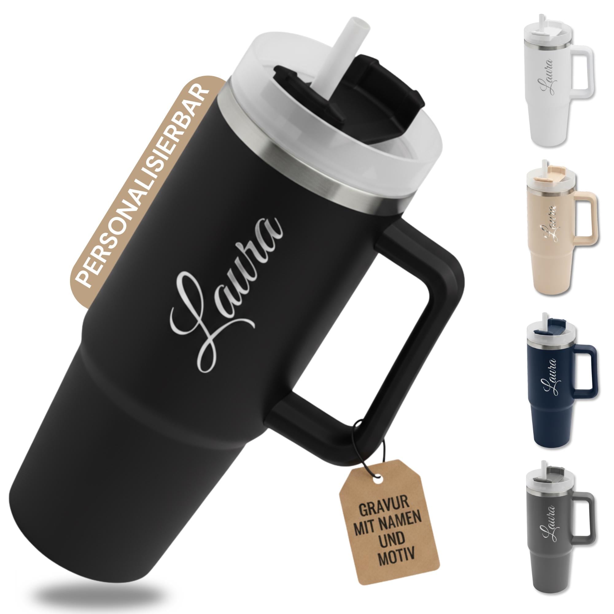 Thermobecher personalisiert mit Namen – Edelstahl 900ml