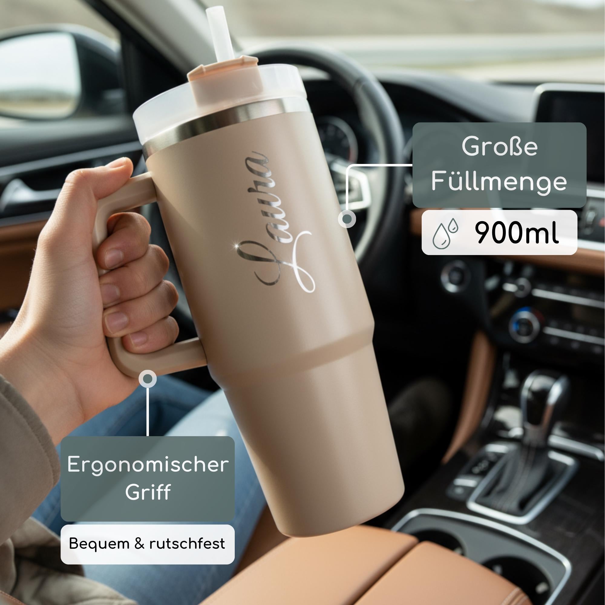 Thermobecher personalisiert mit Namen – Edelstahl 900ml