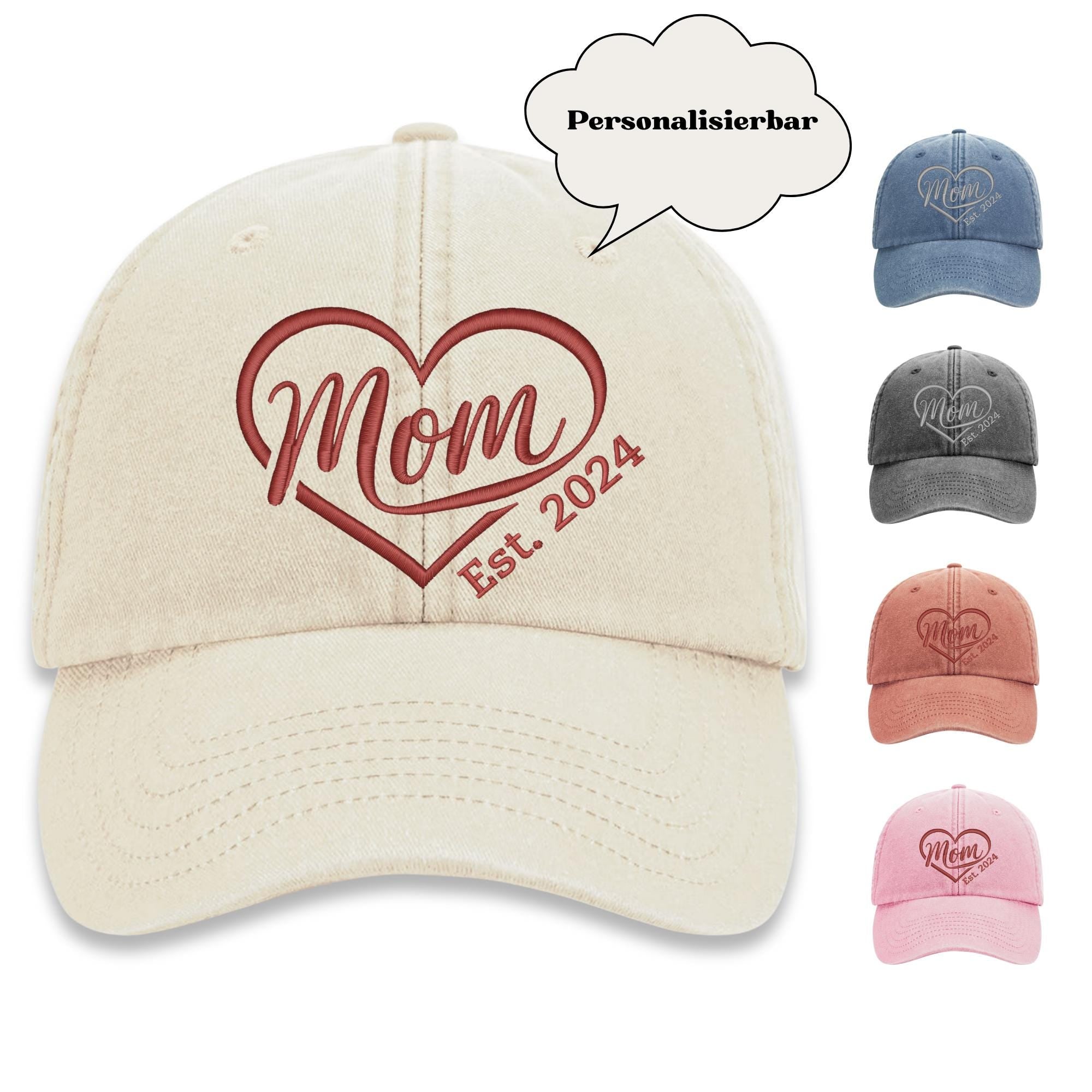 Personalisierte Vintage Cap - 100%Baumwolle - Bestickte Vintage Cap - Geschenk für Mama - Personalisierbare Kappe mit Stick