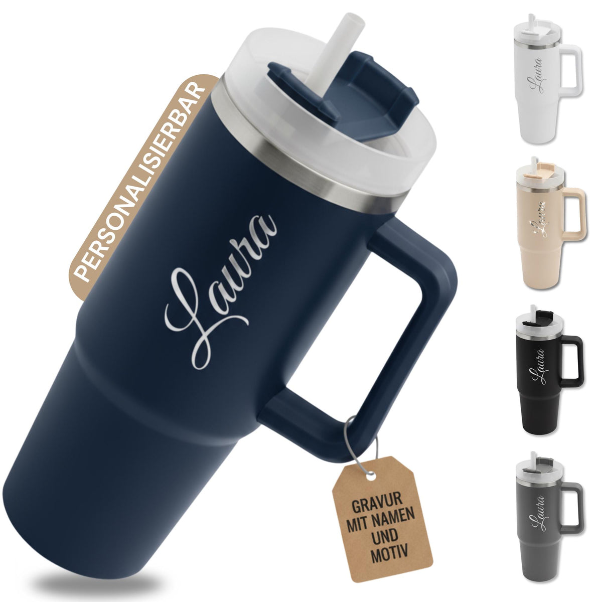 Thermobecher personalisiert mit Namen – Edelstahl 900ml