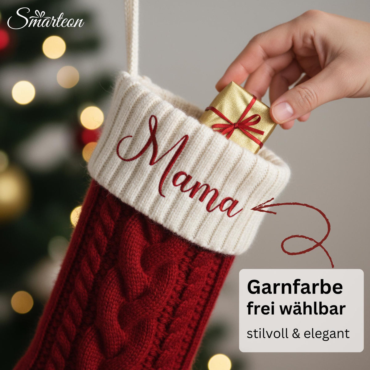 Weihnachtsstrumpf personalisiert mit Namen