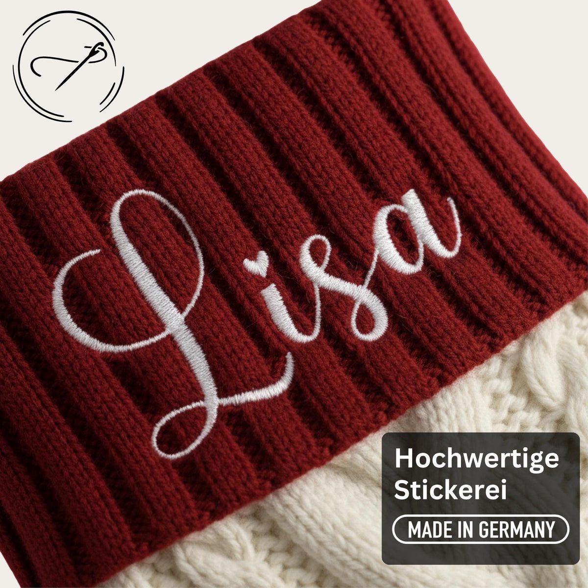 Weihnachtsstrumpf personalisiert mit Namen