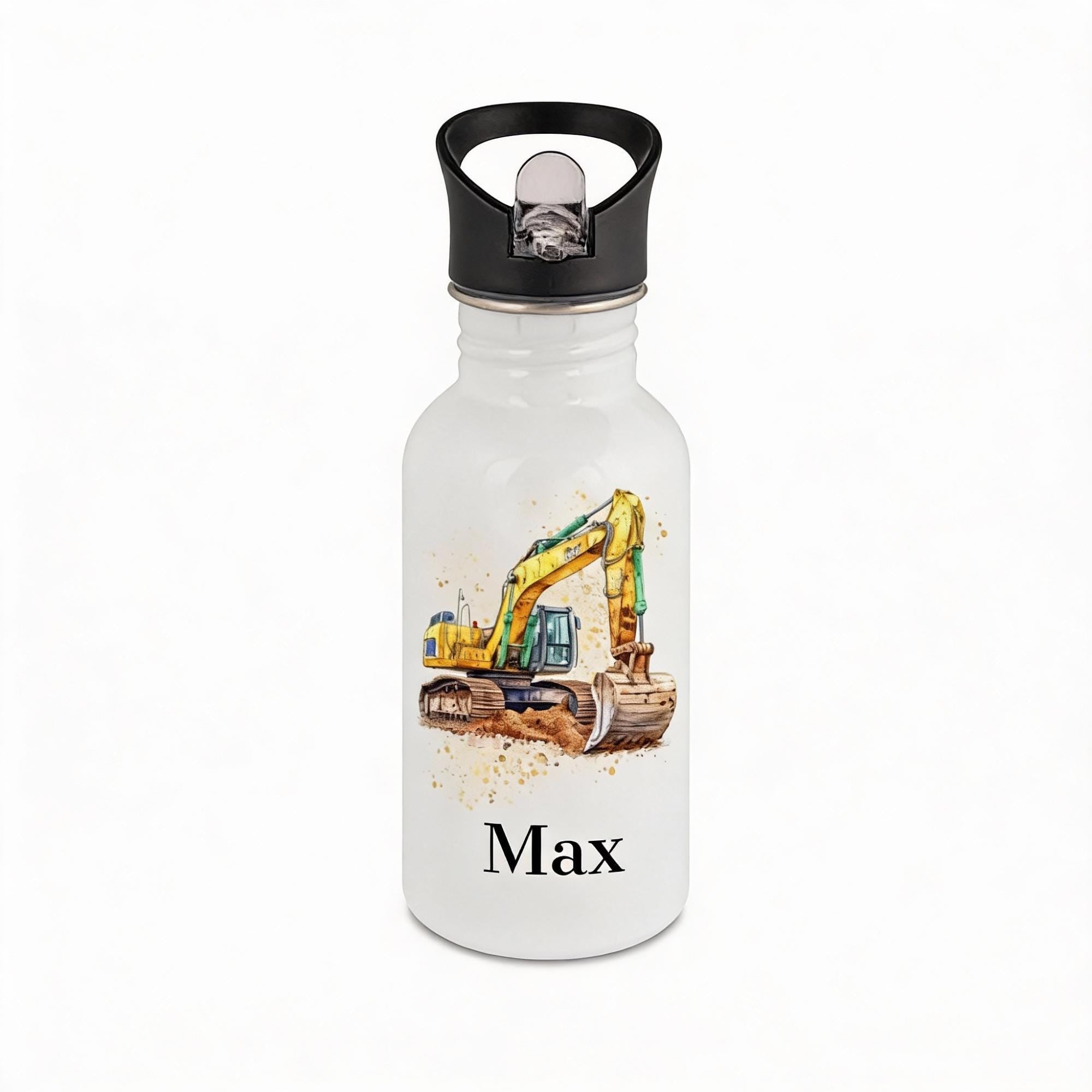 Personalisierte Trinkflache für Kinder, Flasche mit Namen und Motiv, Geschenk für Junge und Mädchen