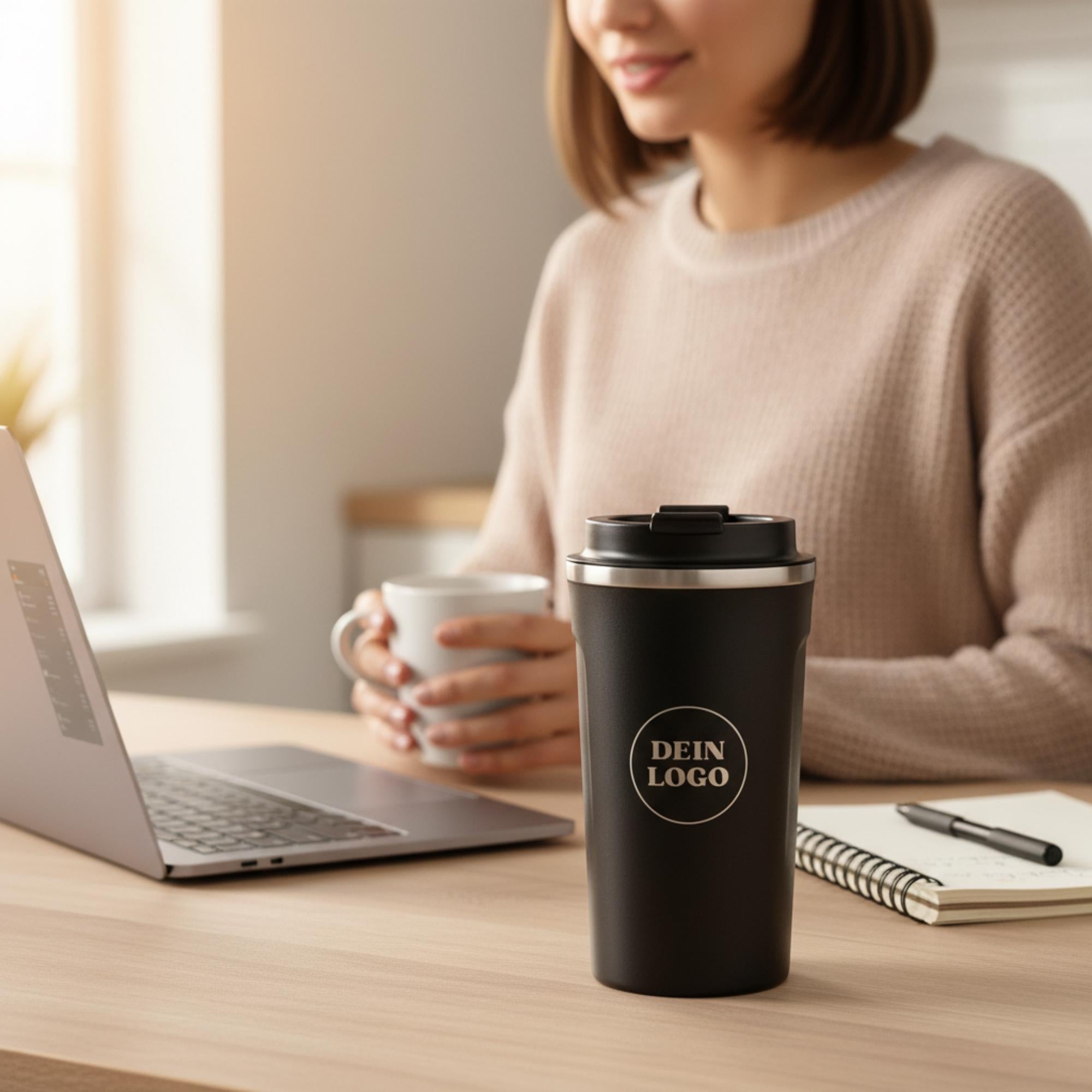 Kaffeebecher personalisiert mit Namen – Edelstahl Thermobecher mit Gravur – Personalisierter Becher 500ml