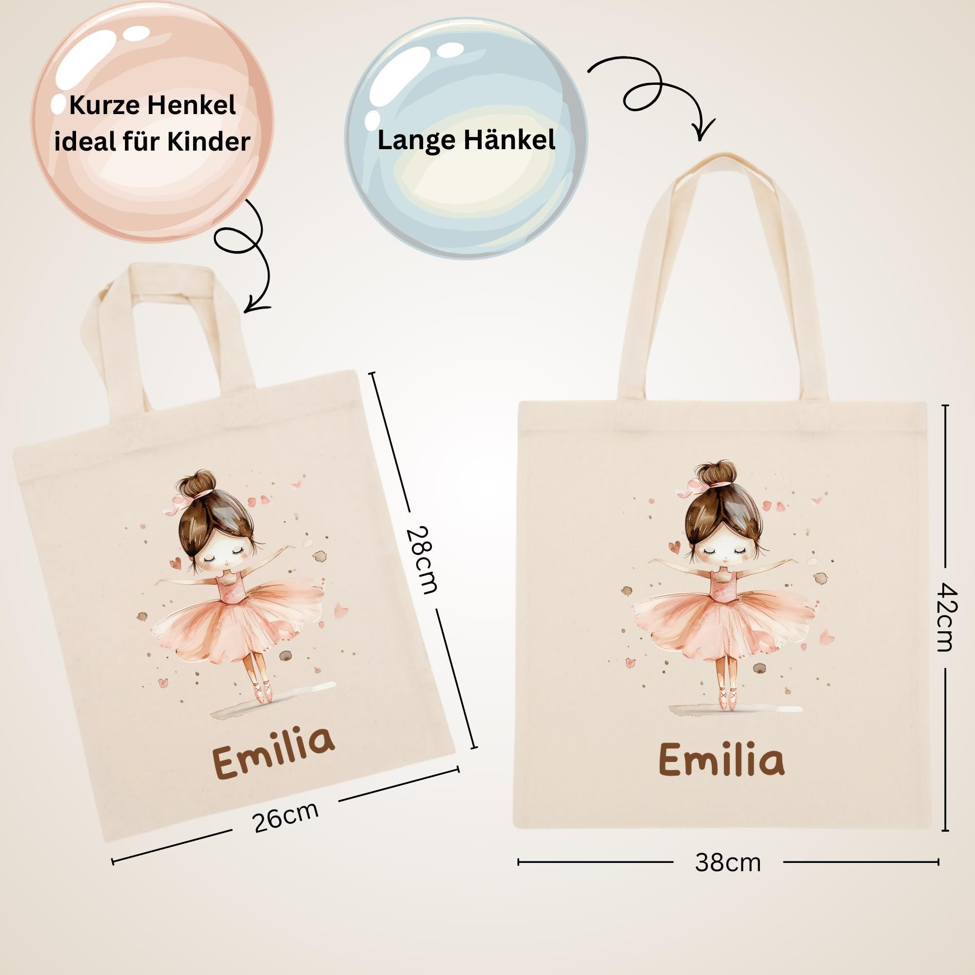 Personalisierte Jutebeutel mit Druck, Beutel mit Namen, Stofftasche für Kinder, Sportbeutel Kindergarten, Geschenk für Junge und Mädchen