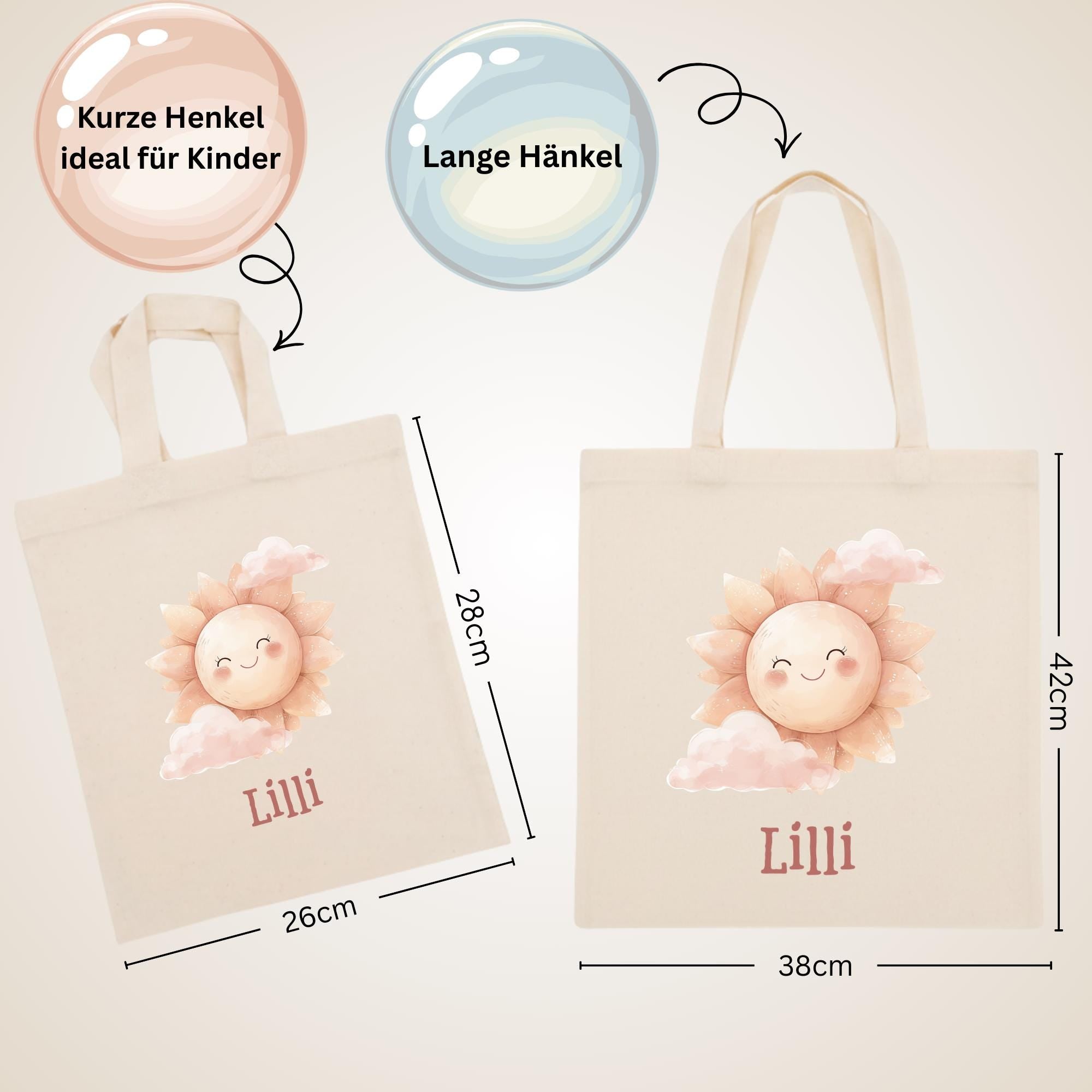 Personalisierte Jutebeutel mit Druck, Beutel mit Namen, Stofftasche für Kinder, Sportbeutel Kindergarten, Geschenk für Junge und Mädchen