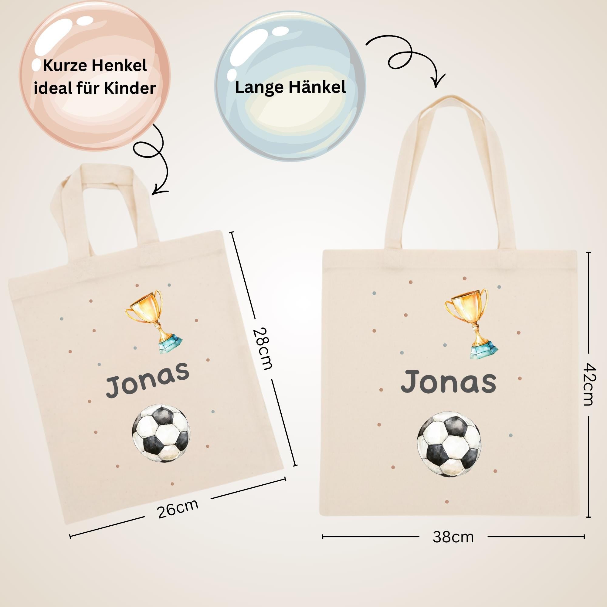 Personalisierte Jutebeutel mit Druck, Beutel mit Namen, Stofftasche für Kinder, Sportbeutel Kindergarten, Geschenk für Junge und Mädchen