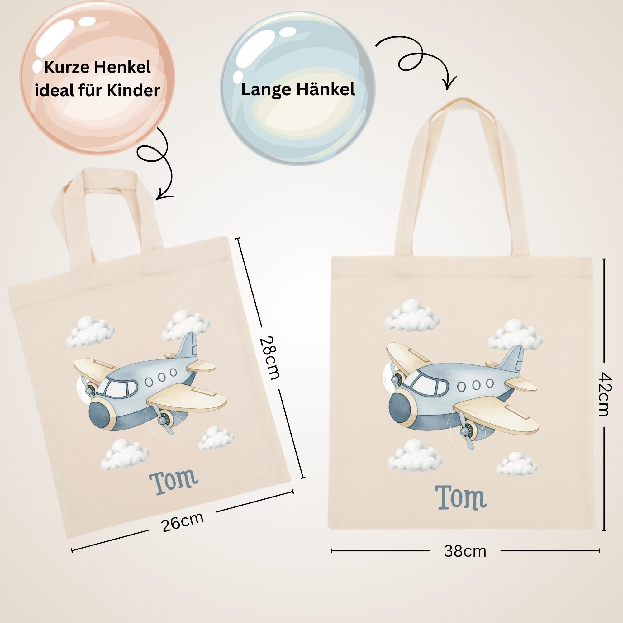 Personalisierte Jutebeutel mit Druck, Beutel mit Namen, Stofftasche für Kinder, Sportbeutel Kindergarten, Geschenk für Junge und Mädchen