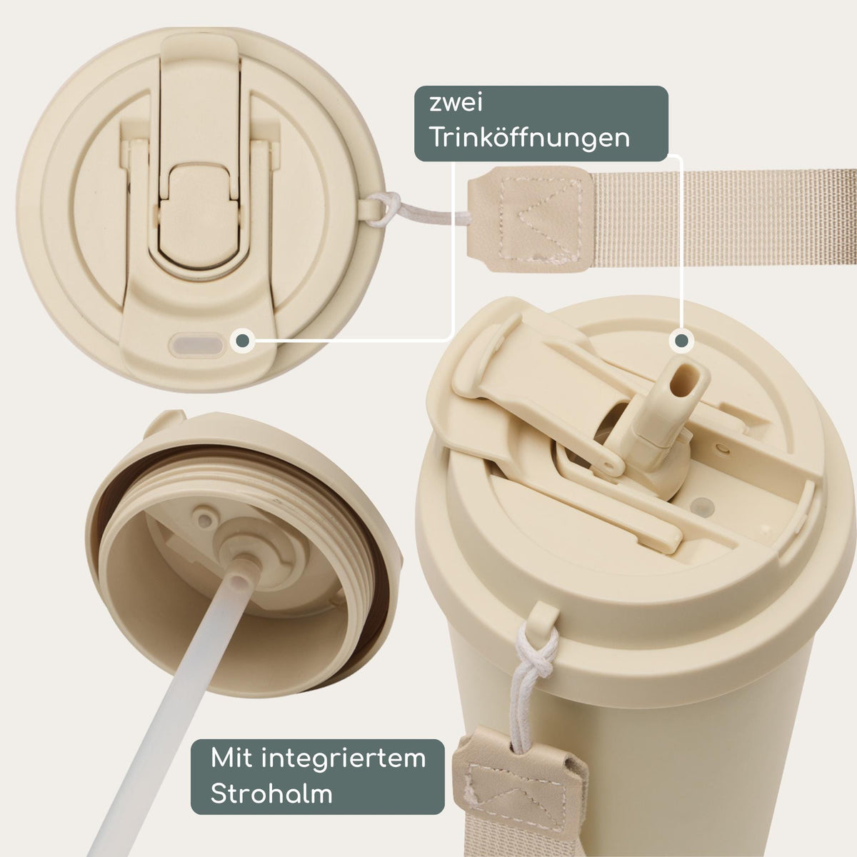 Thermobecher mit Gravur mit Strohhalm und Deckel (500ml)