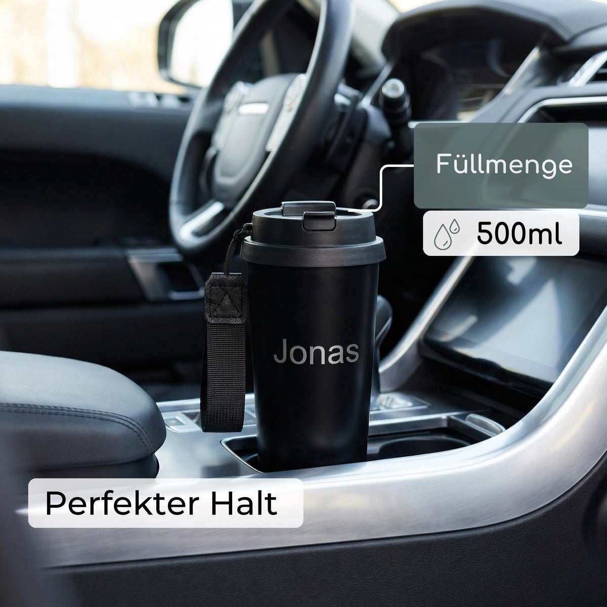Thermobecher mit Gravur mit Strohhalm und Deckel (500ml)