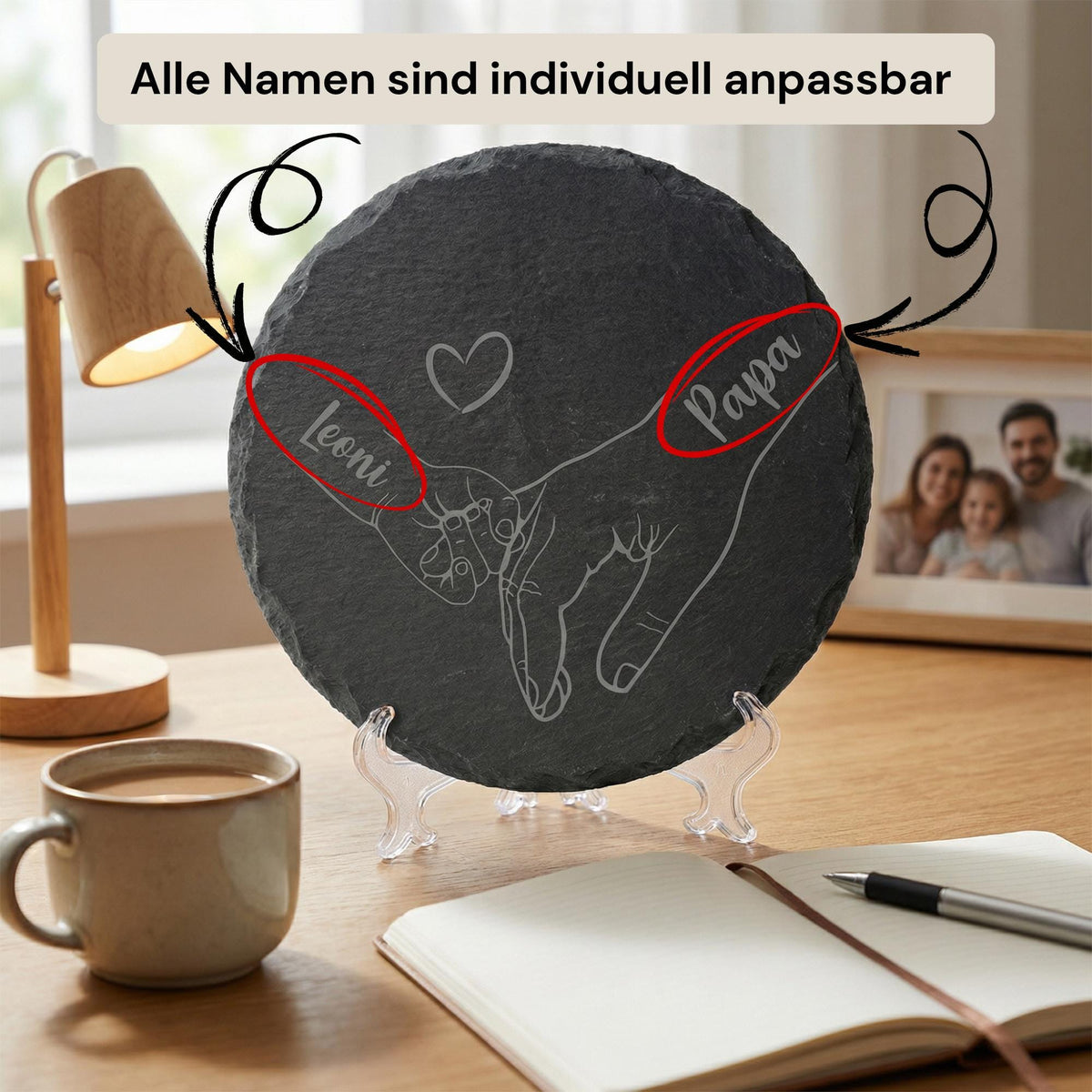 Personalisierte Schieferplatte mit Familiennamen