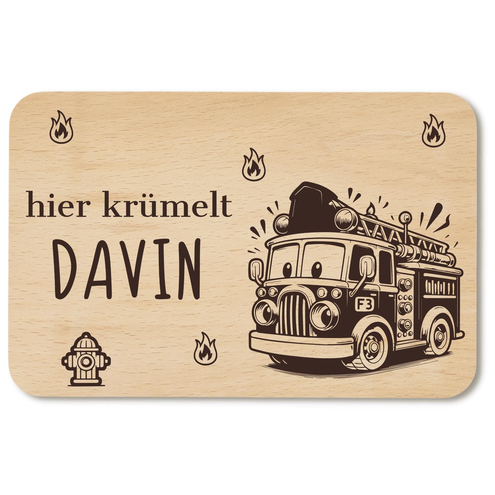 Personalisiertes Frühstücksbrettchen - Individuelles Holzbrett für Kinder mit Namen