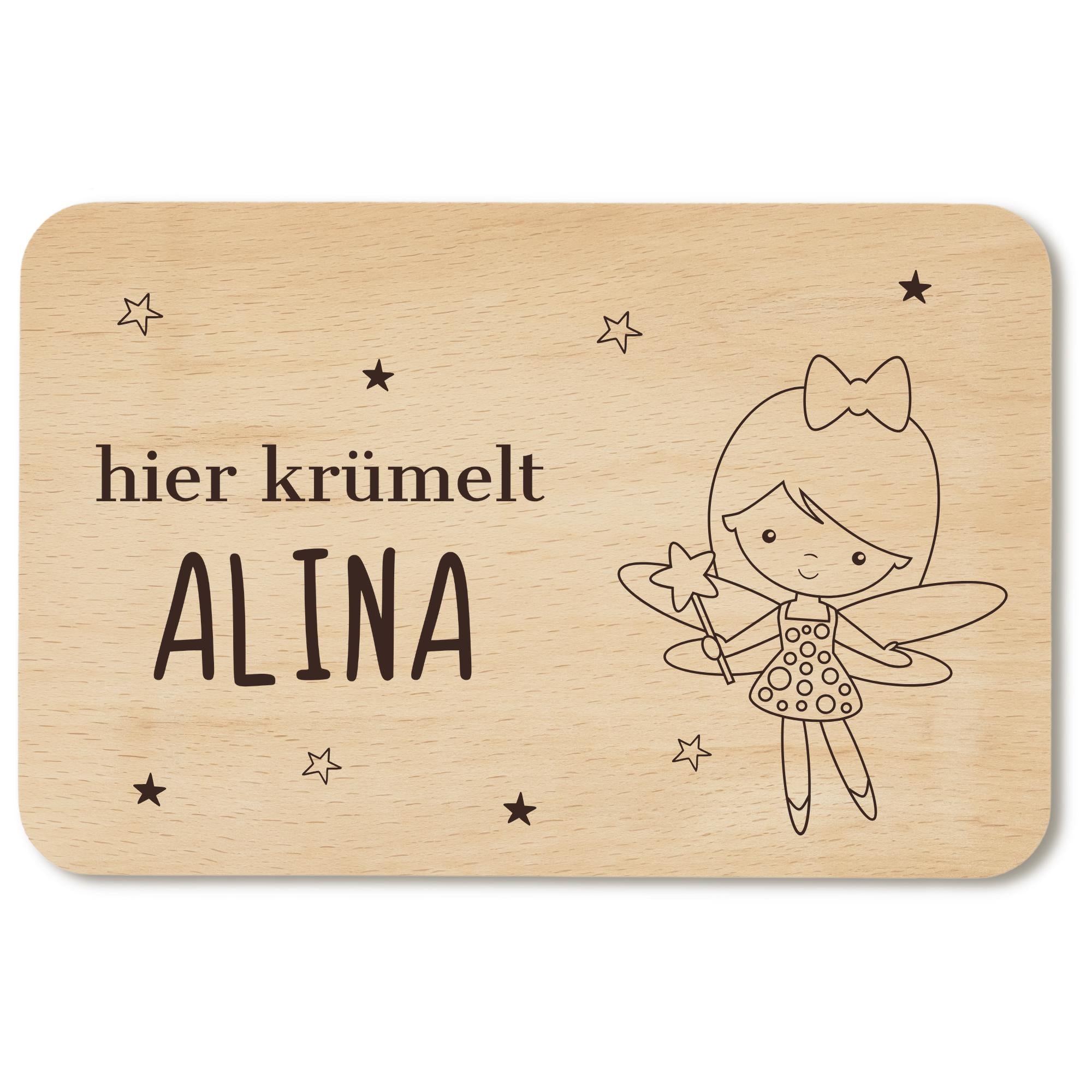Personalisiertes Frühstücksbrettchen - Individuelles Holzbrett für Kinder mit Namen