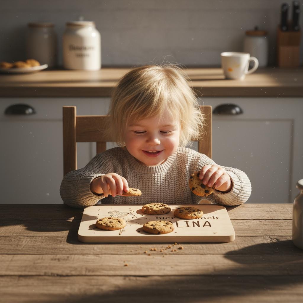 Personalisiertes Frühstücksbrettchen - Individuelles Holzbrett für Kinder mit Namen