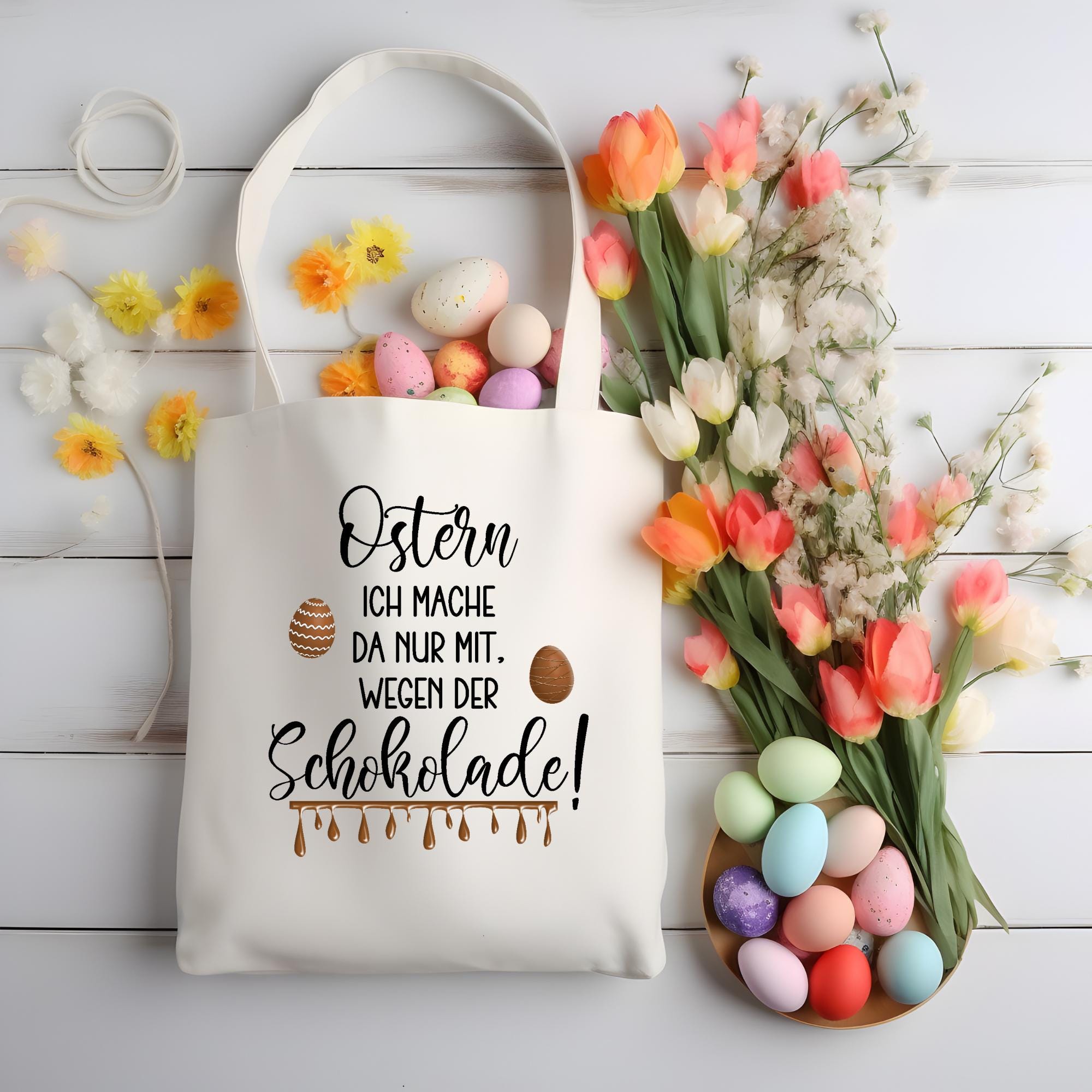 Personalisierte Stofftasche bedruckt zu Ostern