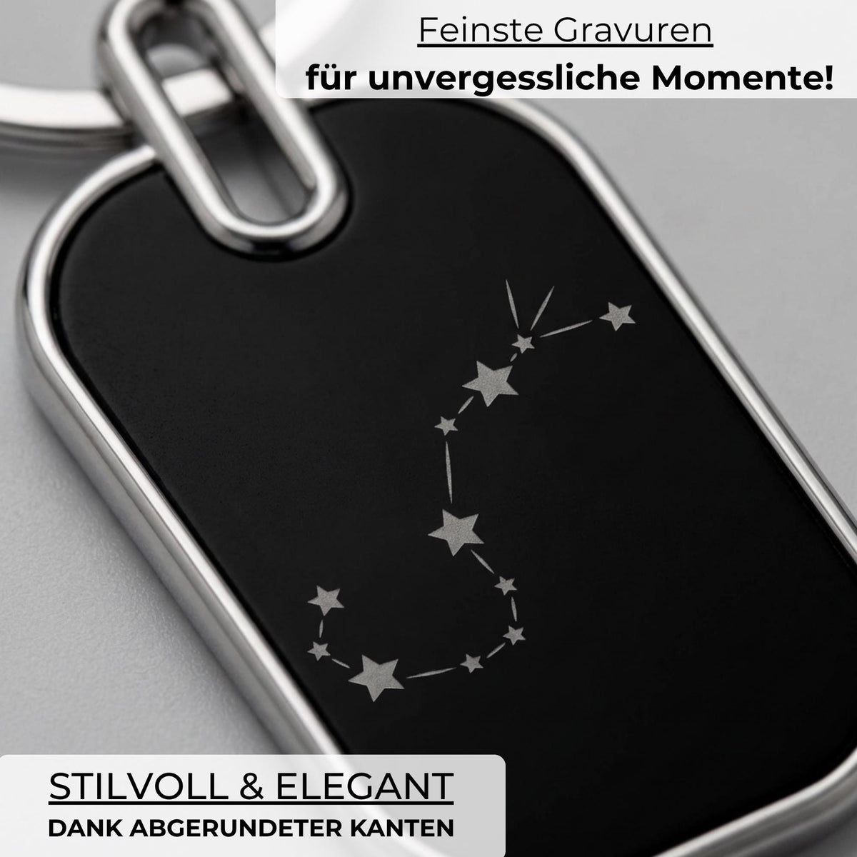 Personalisierter Schlüsselanhänger mit Sternzeichen & Gravur