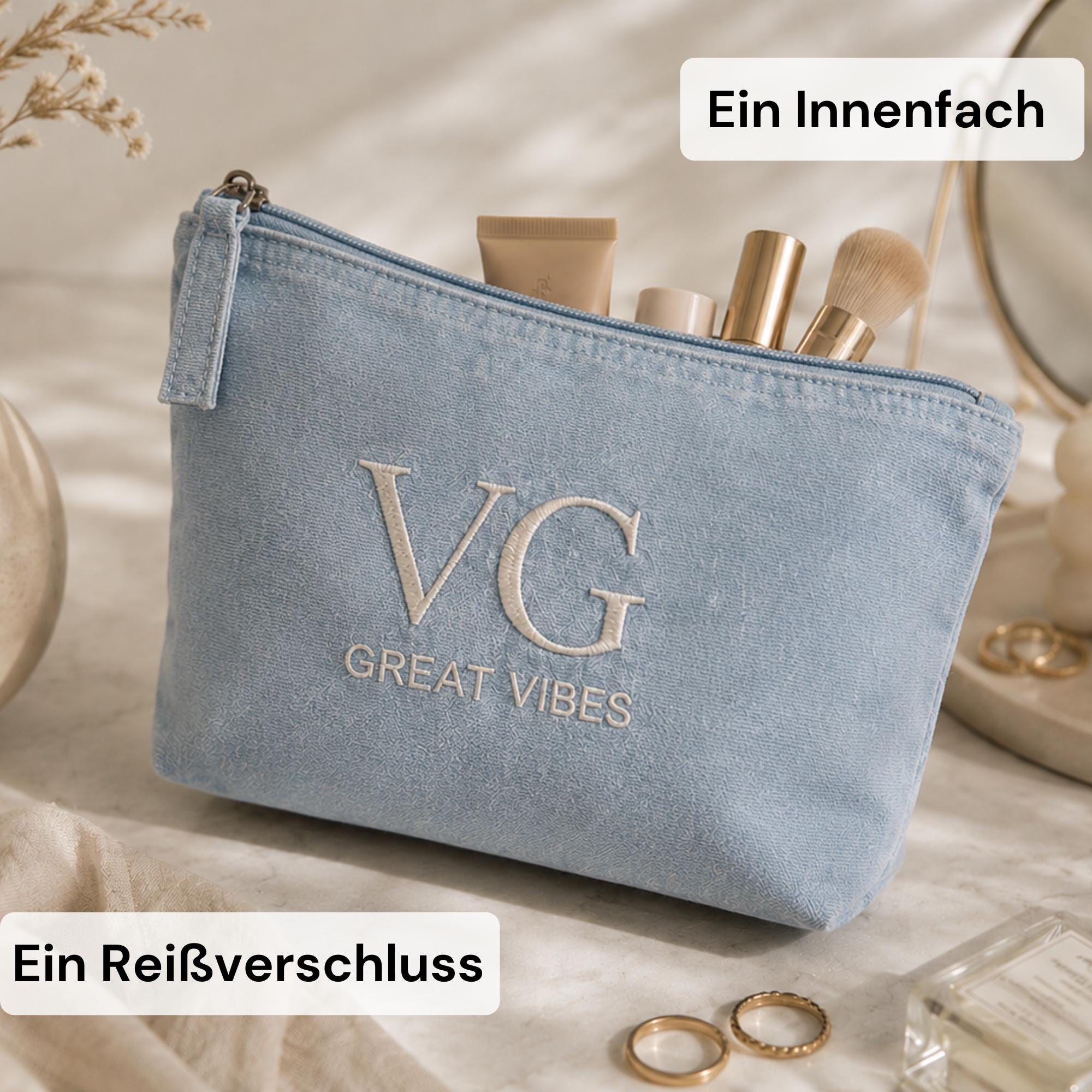Personalisierte bestickte Kosmetiktasche
