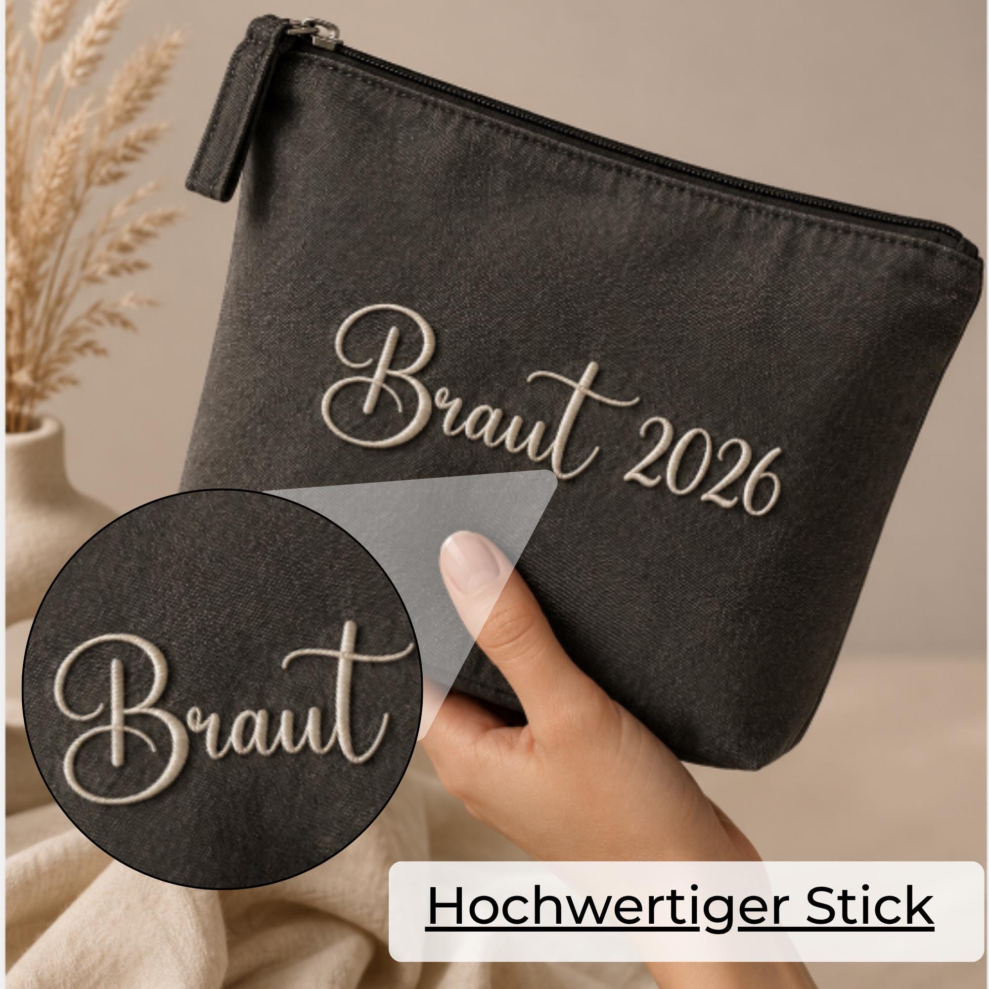 Personalisierte bestickte Kosmetiktasche