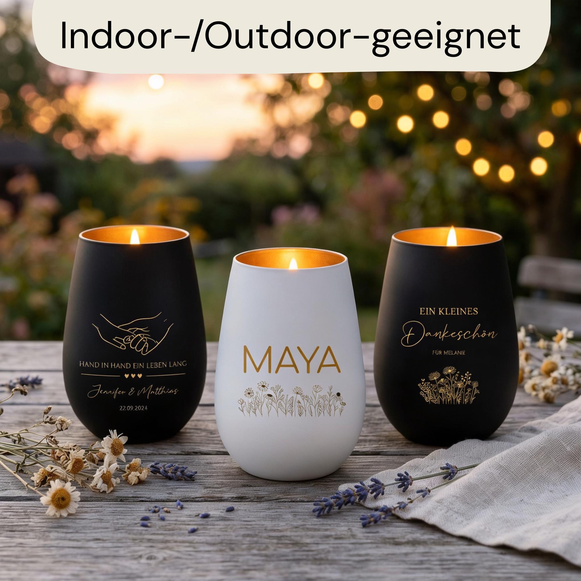 Personalisiertes Windlicht mit Gravur, Geschenk personalisiert, Windlicht mit Namen & Symbol