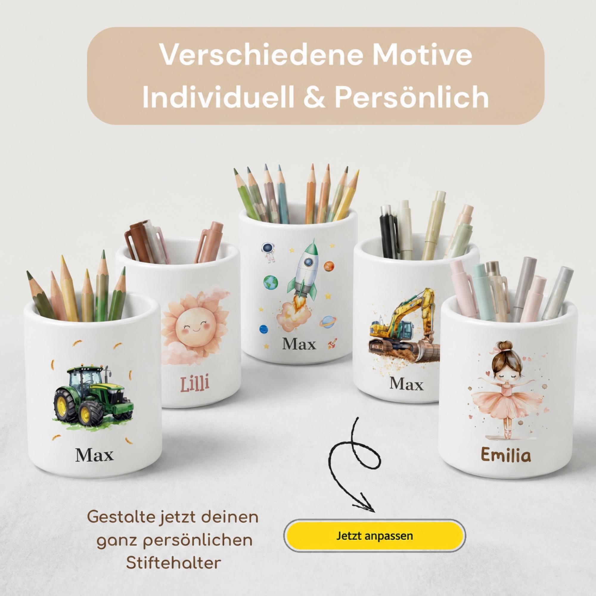 Personalisierter Stiftehalter Kinder mit Name