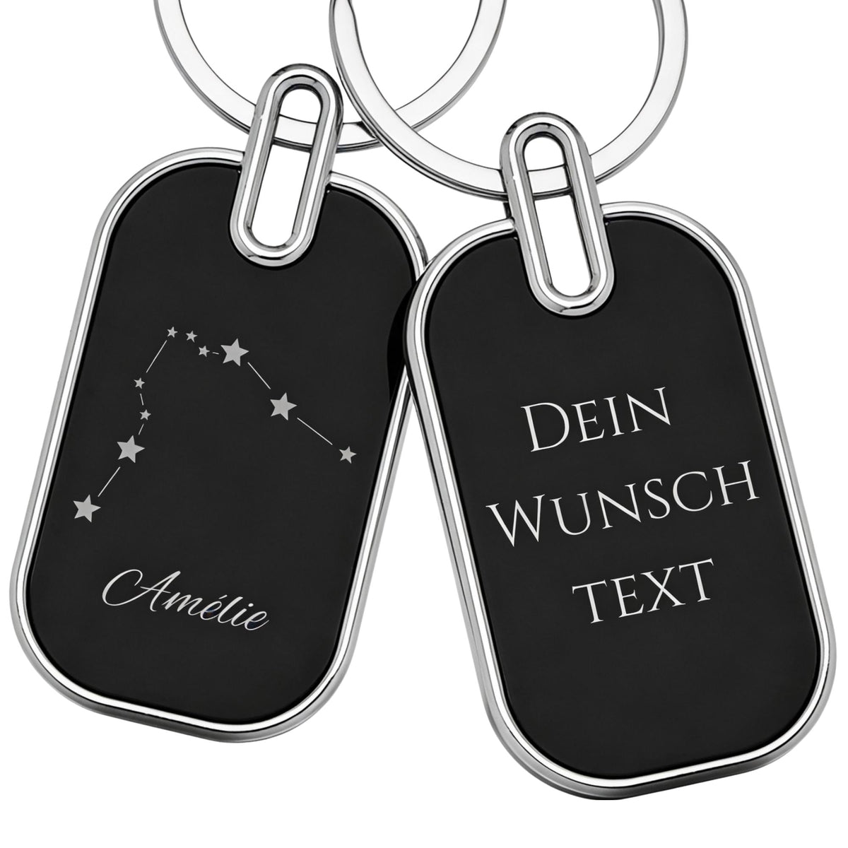 Personalisierter Schlüsselanhänger mit Sternzeichen & Gravur