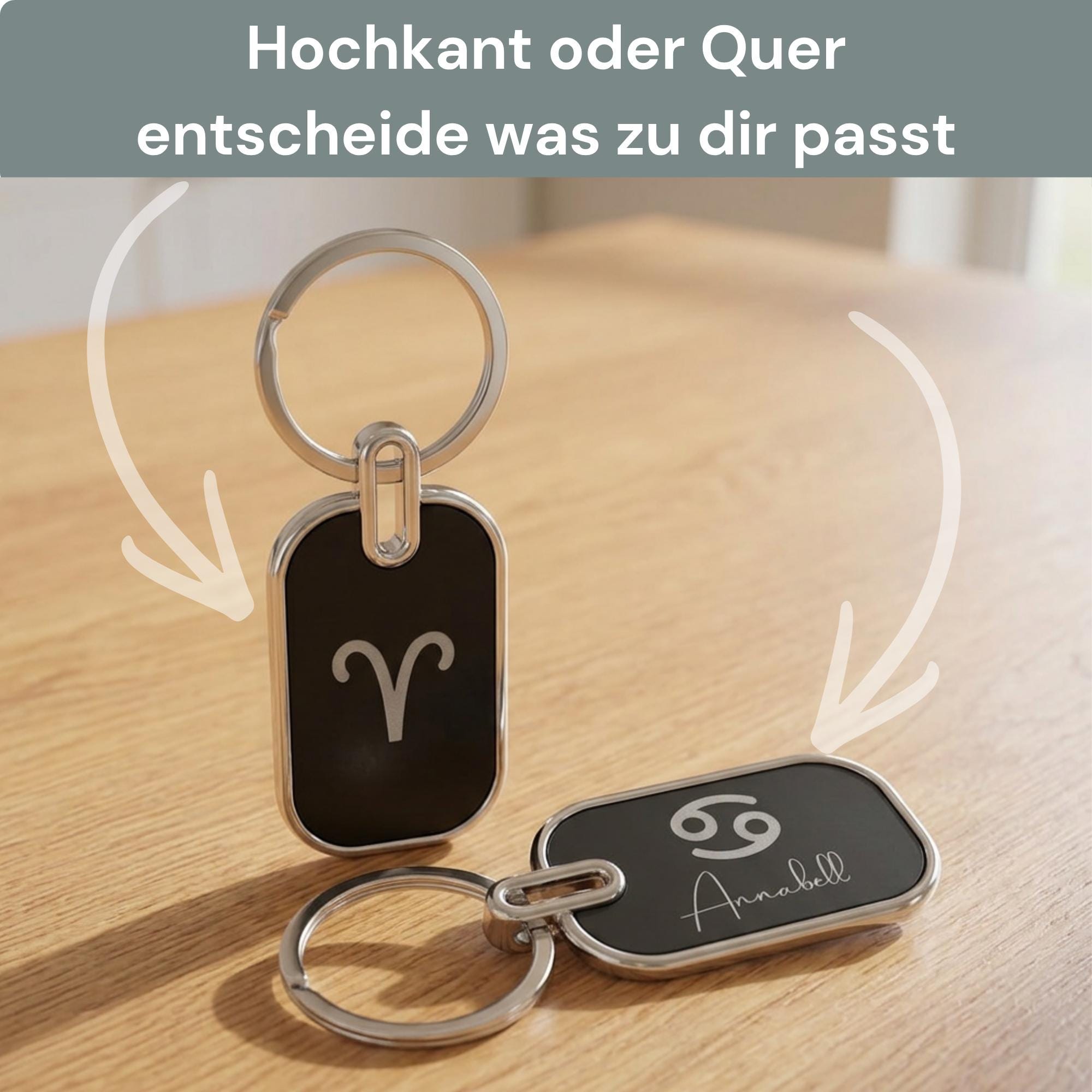 Personalisierter Schlüsselanhänger mit Sternzeichen & Gravur