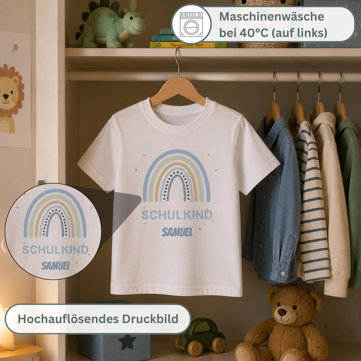 Personalisiertes Tshirt für Schulkinder 2026 mit Namen
