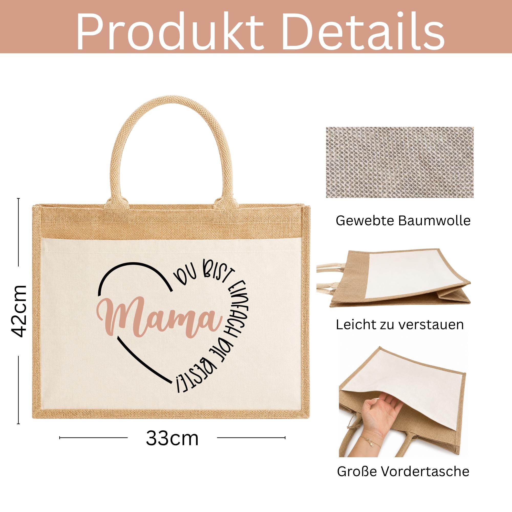Personalisierte Jutetasche - beste Mama