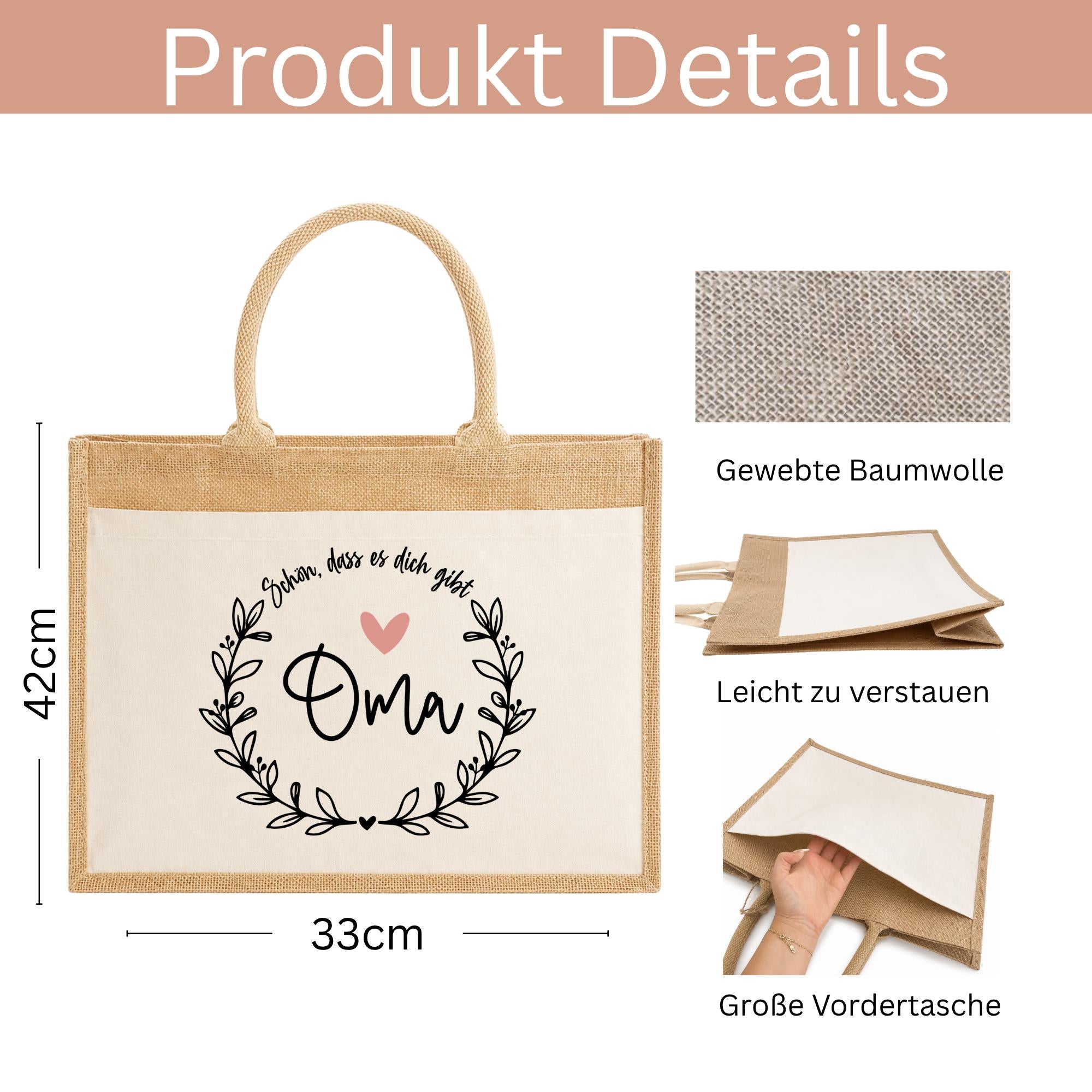 Personalisierte Jutetasche - Oma
