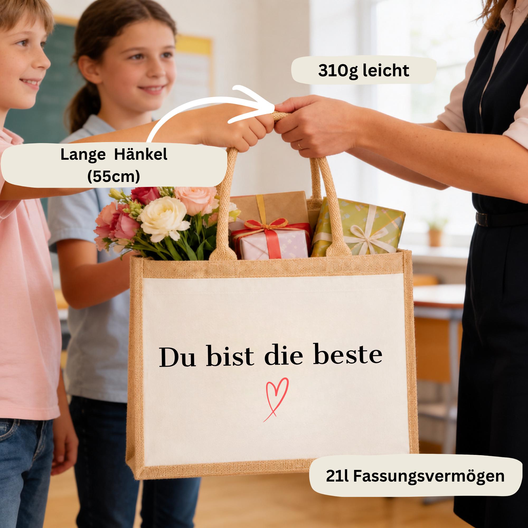 Personalisierte Jutetasche - du bist die Beste