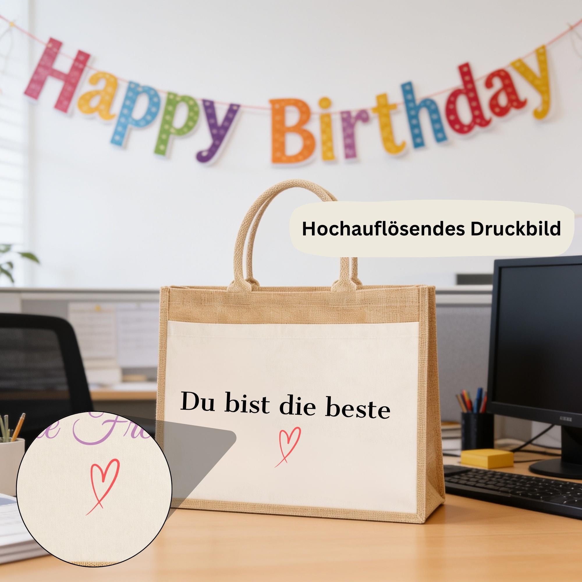 Personalisierte Jutetasche - du bist die Beste
