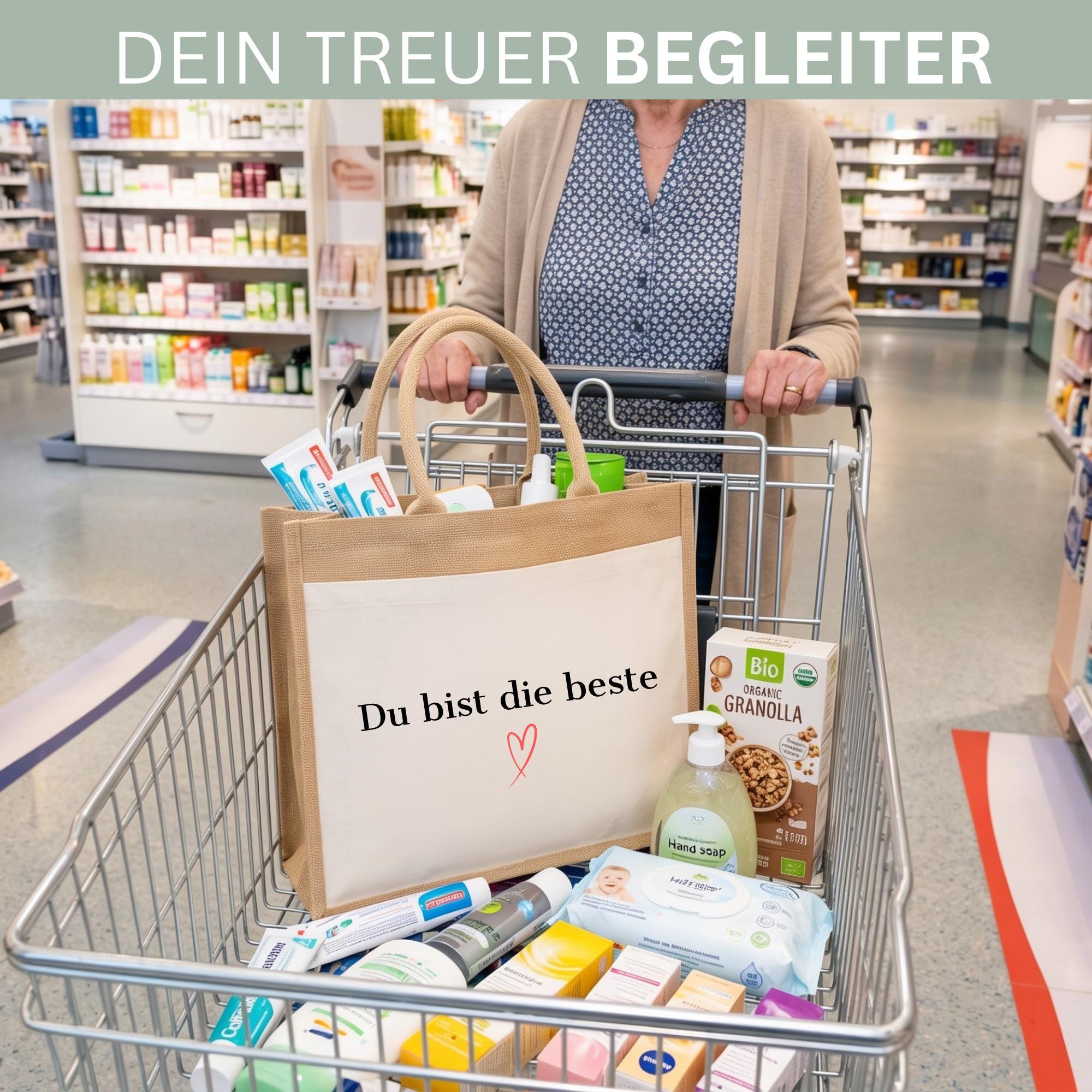 Personalisierte Jutetasche - du bist die Beste