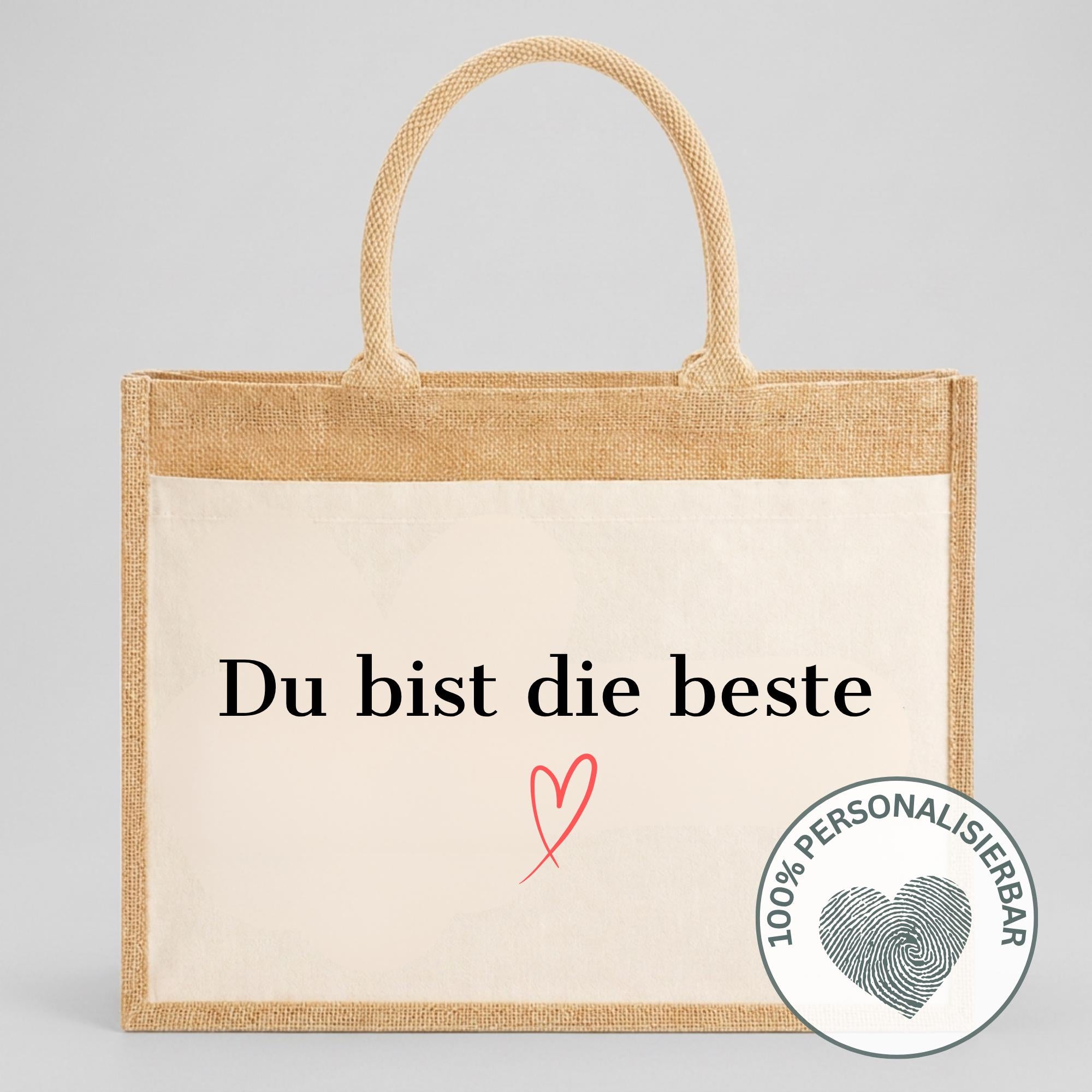 Personalisierte Jutetasche - du bist die Beste