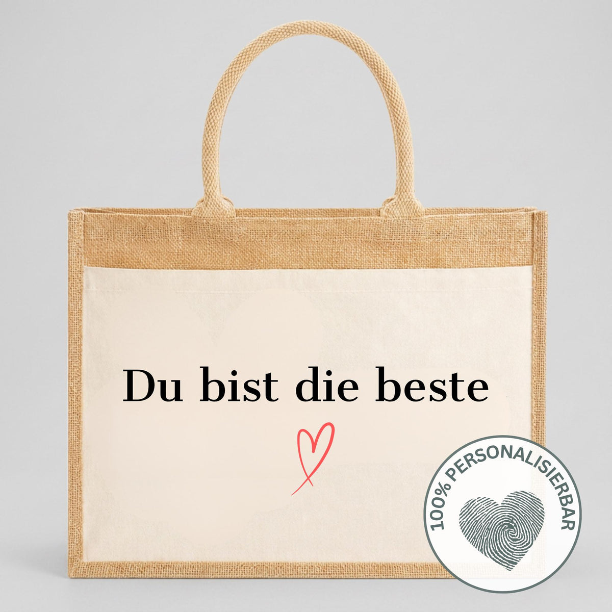 Jutetasche mit Wunschtext