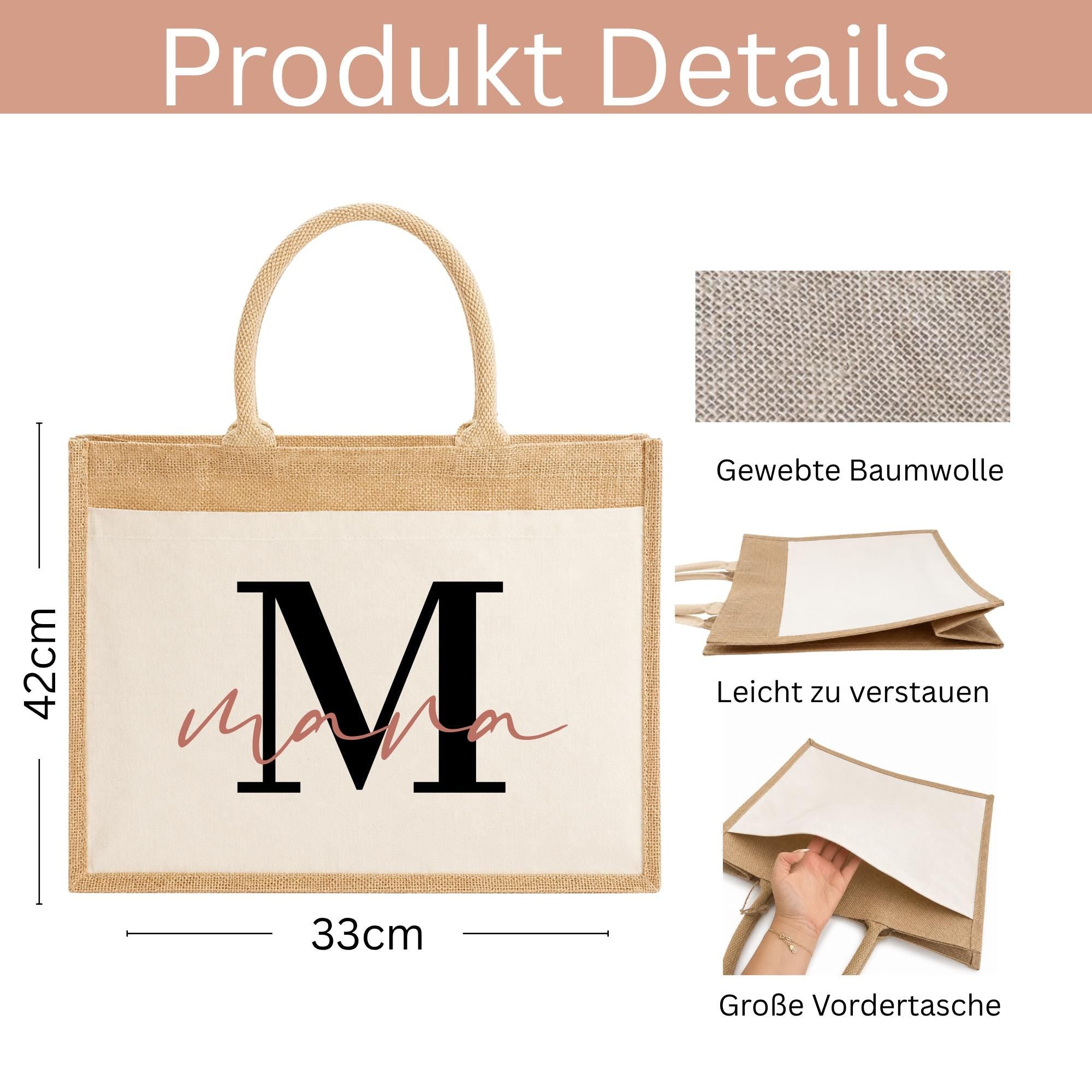 Personalisierte Jutetasche - Mama