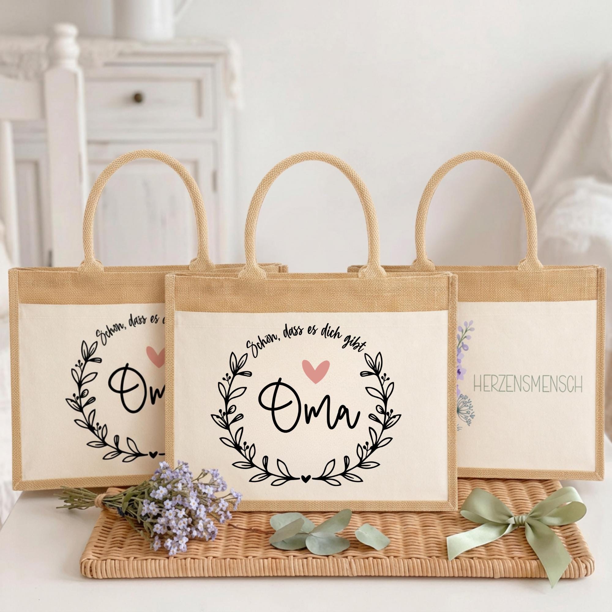 Personalisierte Jutetasche - Oma
